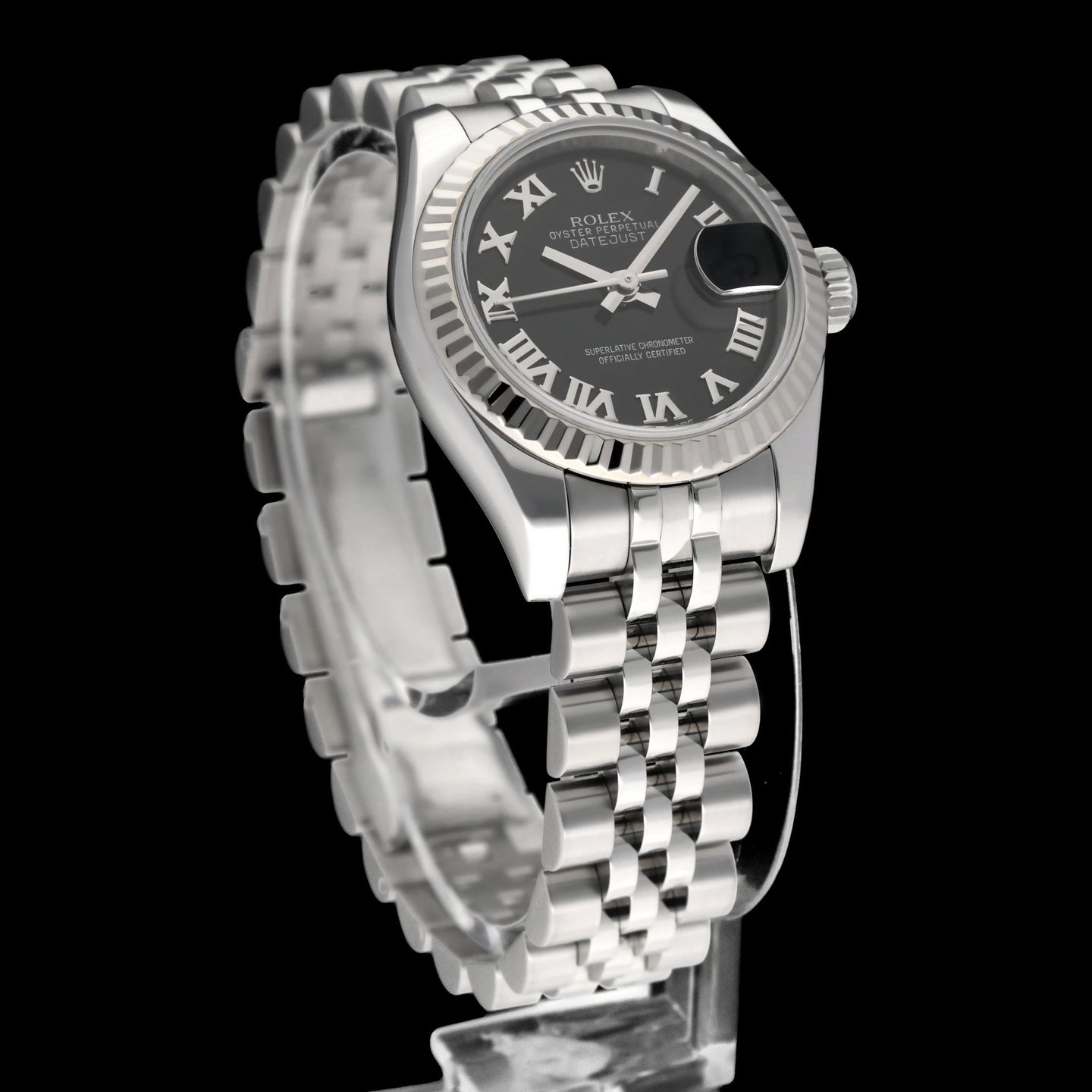 Rolex Lady-Datejust 179174 (2011) - Zwart wijzerplaat 26mm Staal (4/8)