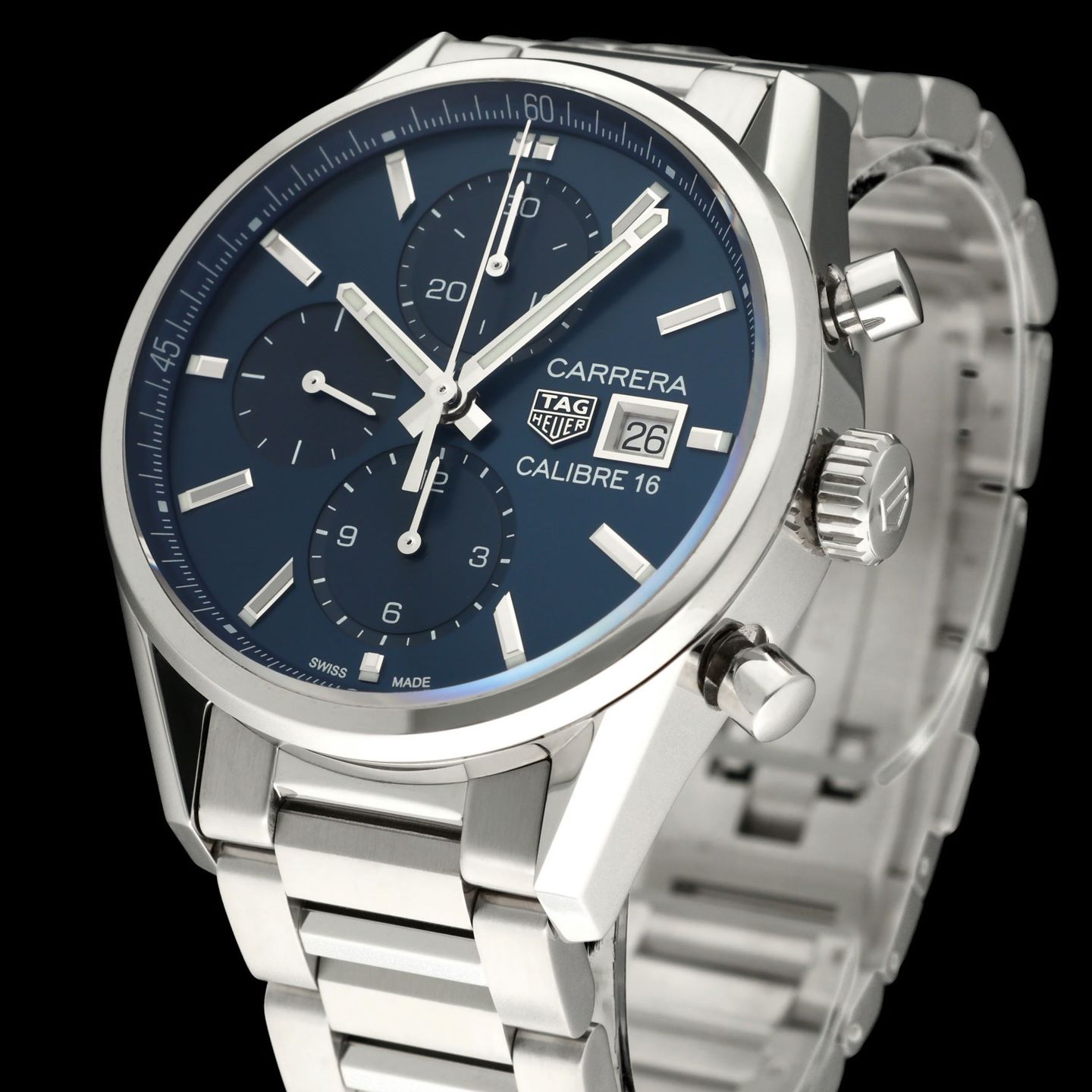TAG Heuer Carrera Calibre 16 CBK2112 (2018) - Blue dial 41 mm Steel case (7/8)