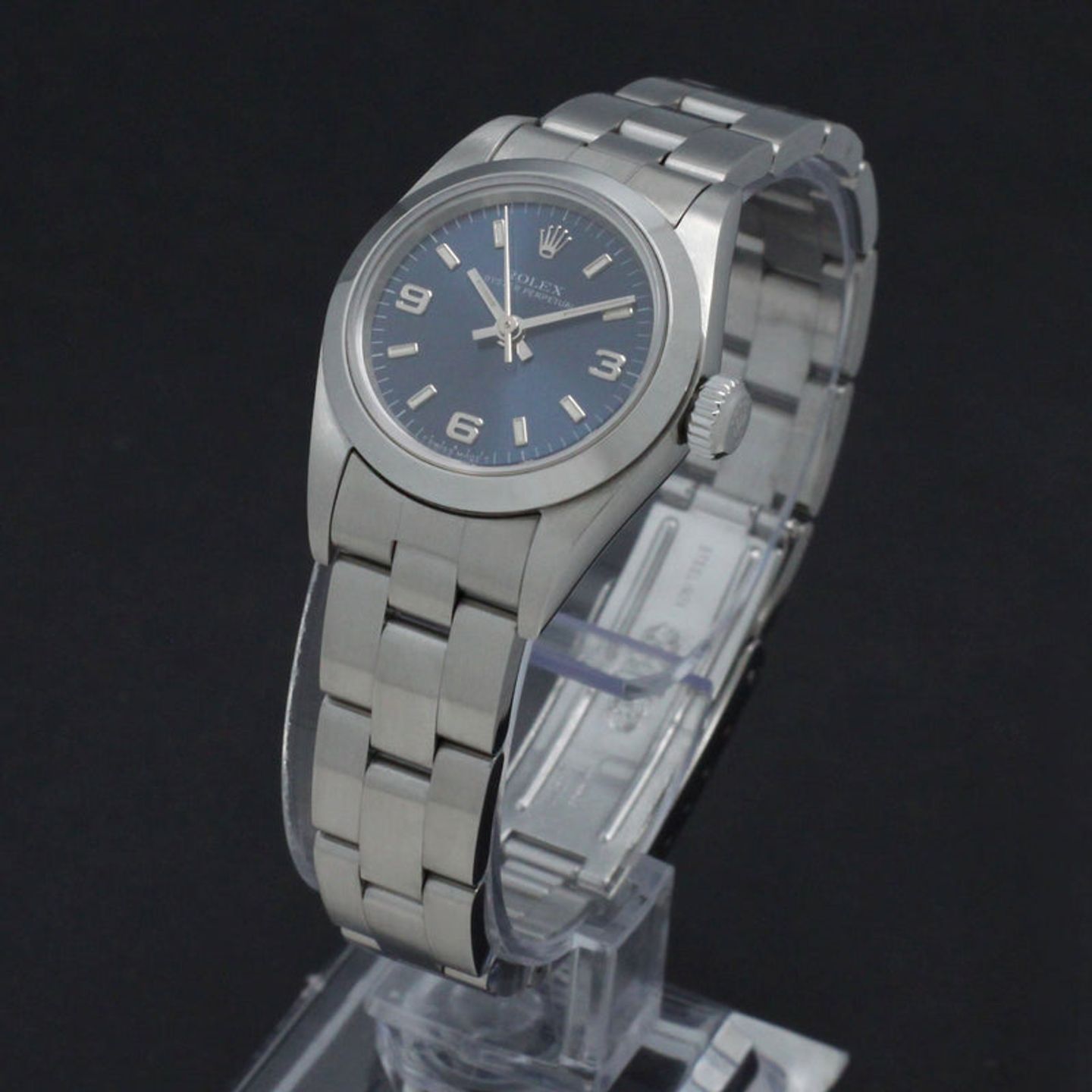 Rolex Oyster Perpetual 67180 (1998) - Blue dial 26 mm Steel case (2/7)