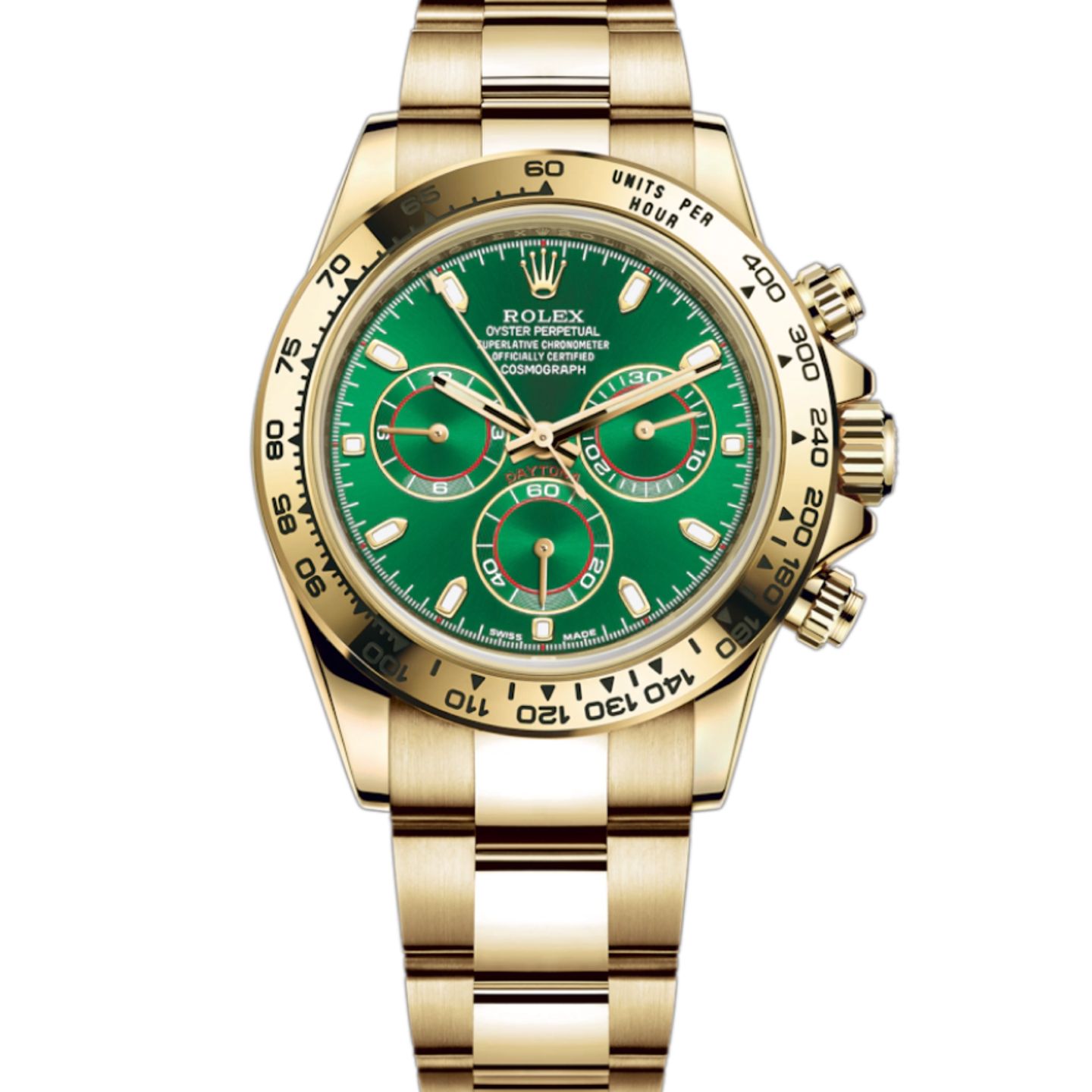 Rolex Daytona 116508 (2023) - Groen wijzerplaat 40mm Geelgoud (1/8)