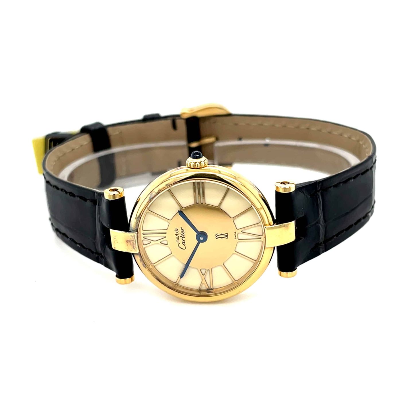 Cartier Ronde Vermeil Cartier Ronde Vermeil SM (Unknown (random serial)) - Champagne dial 24 mm Silver case (1/8)