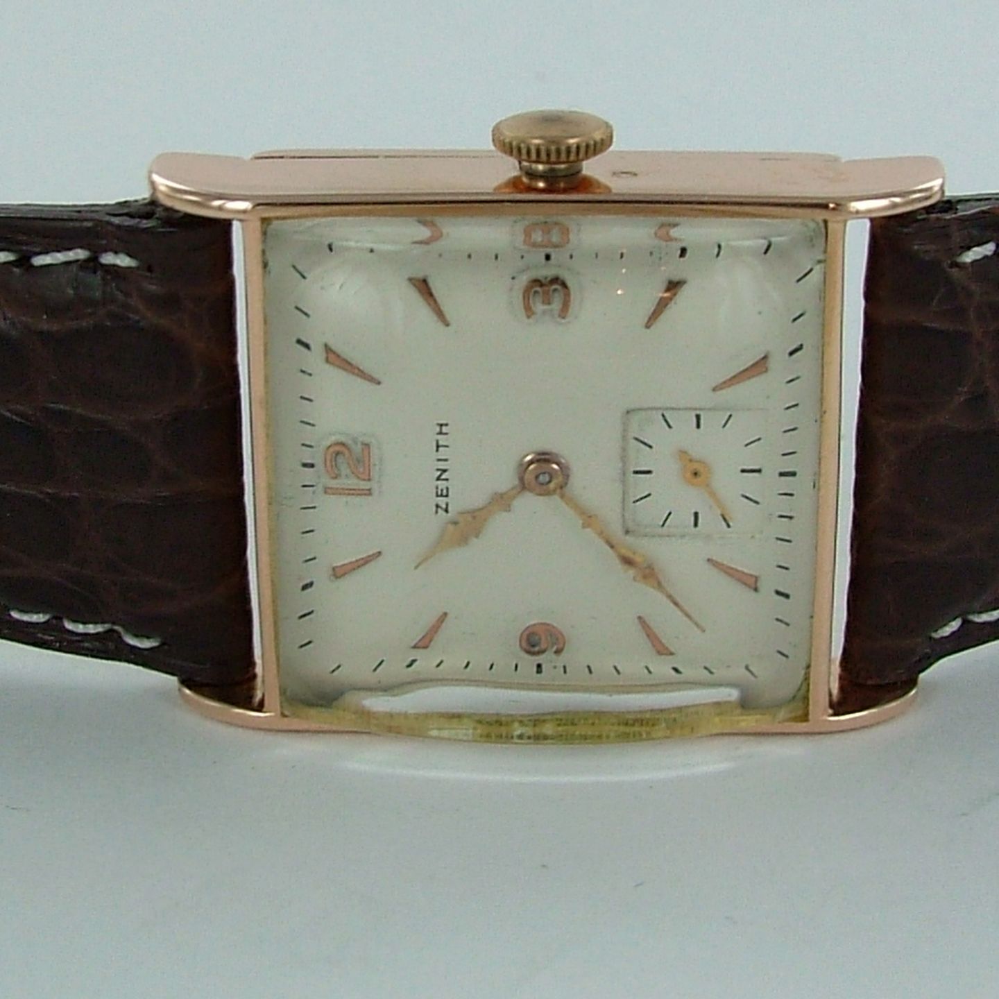 Zenith Vintage - (Onbekend (willekeurig serienummer)) - Wit wijzerplaat 25mm Geelgoud (1/7)