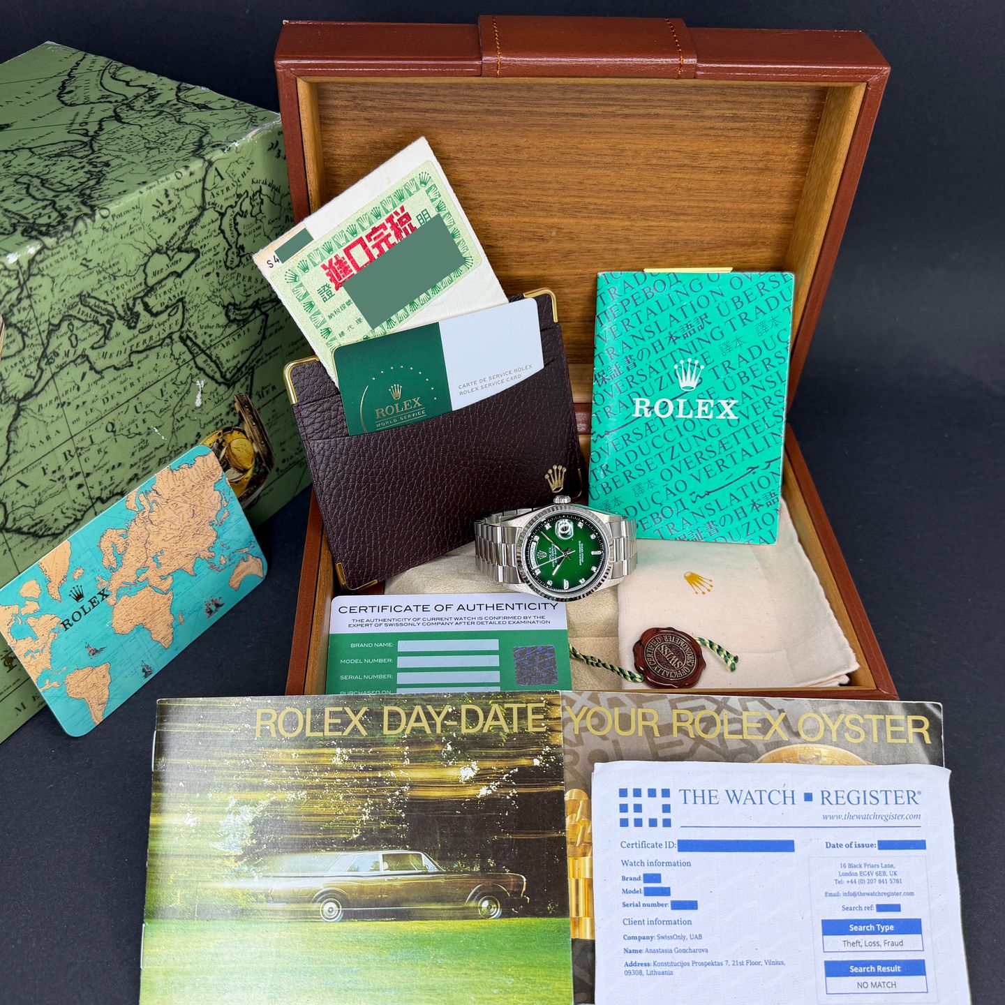 Rolex Day-Date 36 18239 (1993) - Groen wijzerplaat 36mm Witgoud (3/8)