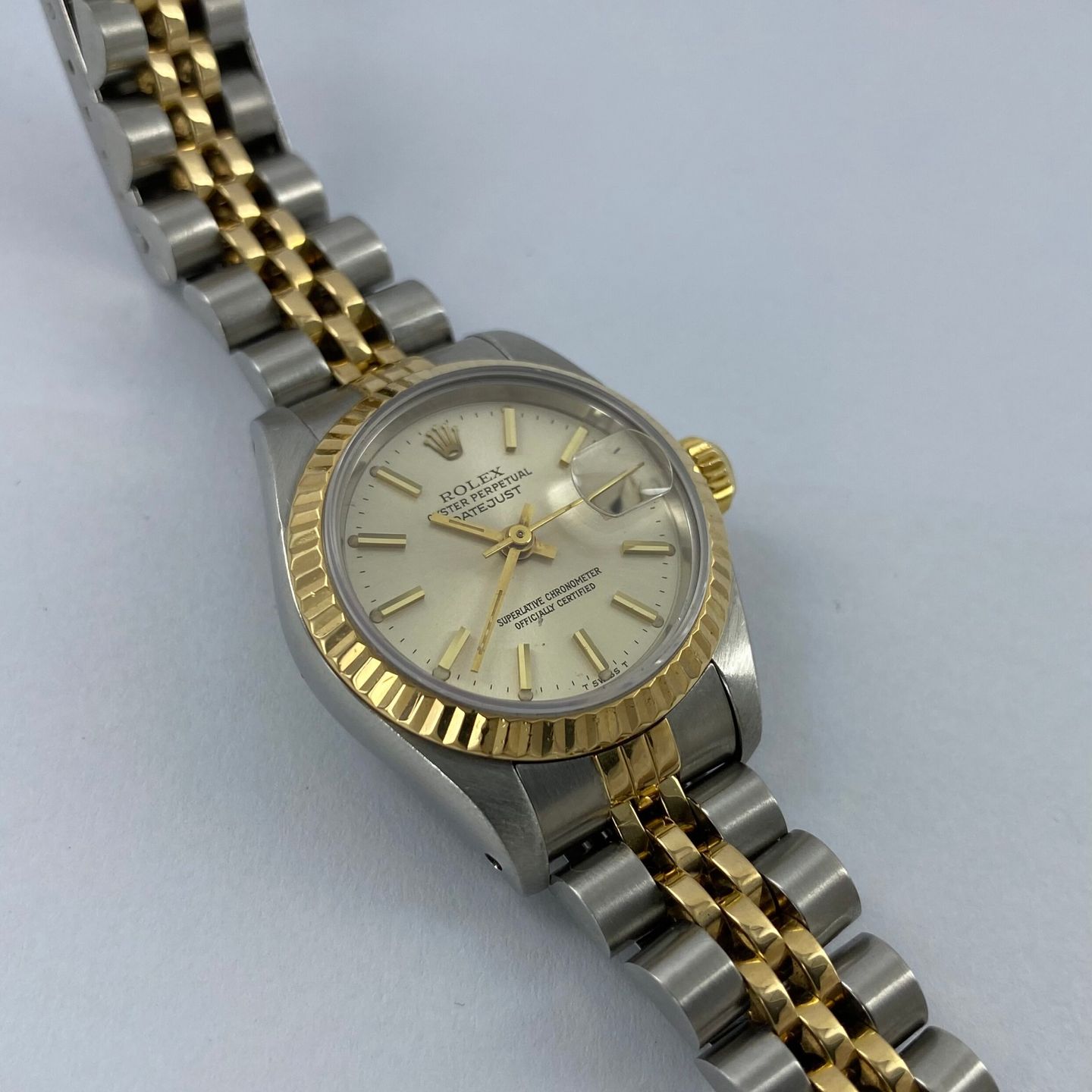 Rolex Lady-Datejust - (Unknown (random serial)) - Champagne dial 26 mm Gold/Steel case (3/6)