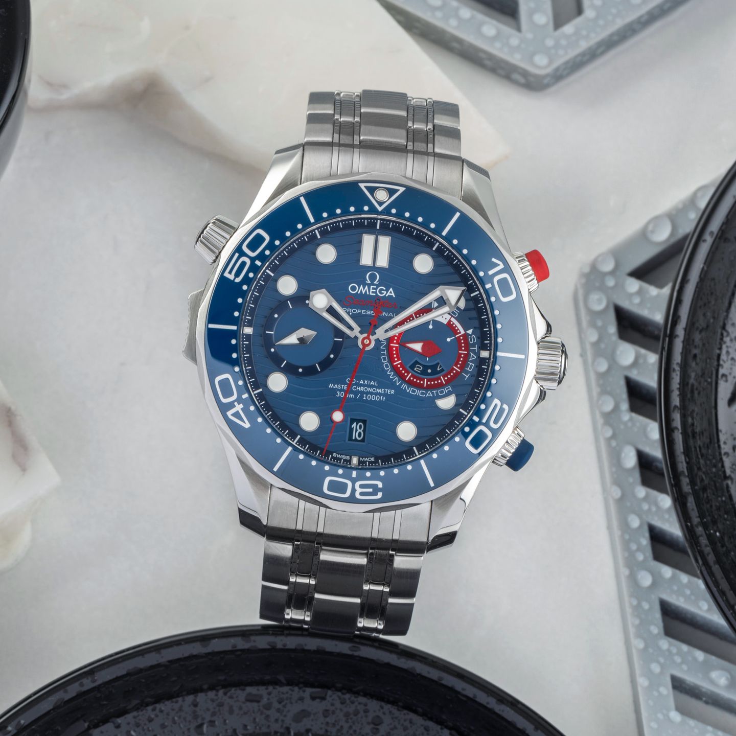 Omega Seamaster Diver 300 M 210.30.44.51.03.002 (Onbekend (willekeurig serienummer)) - Blauw wijzerplaat 44mm Staal (1/8)