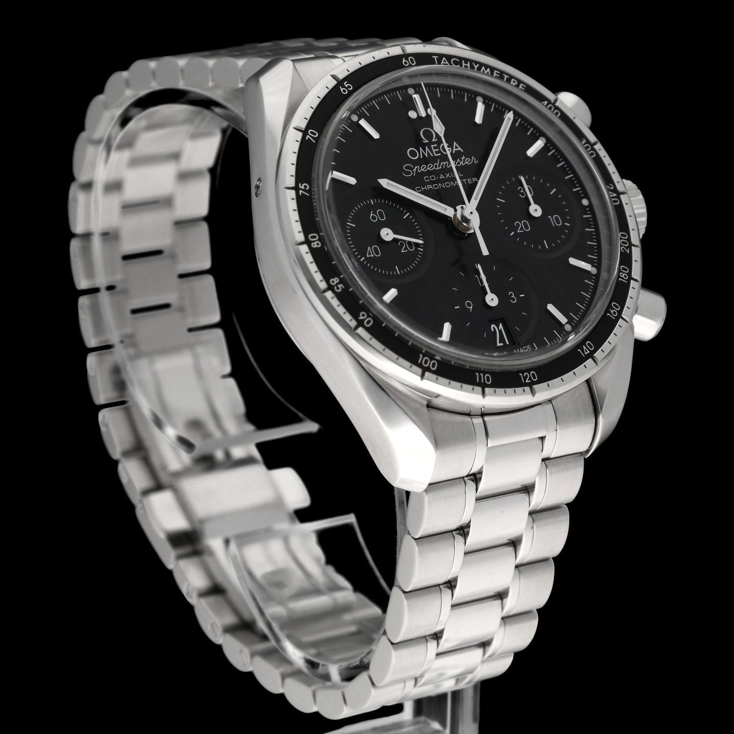 Omega Speedmaster 324.30.38.50.01.001 (2009) - Zwart wijzerplaat 38mm Staal (6/8)