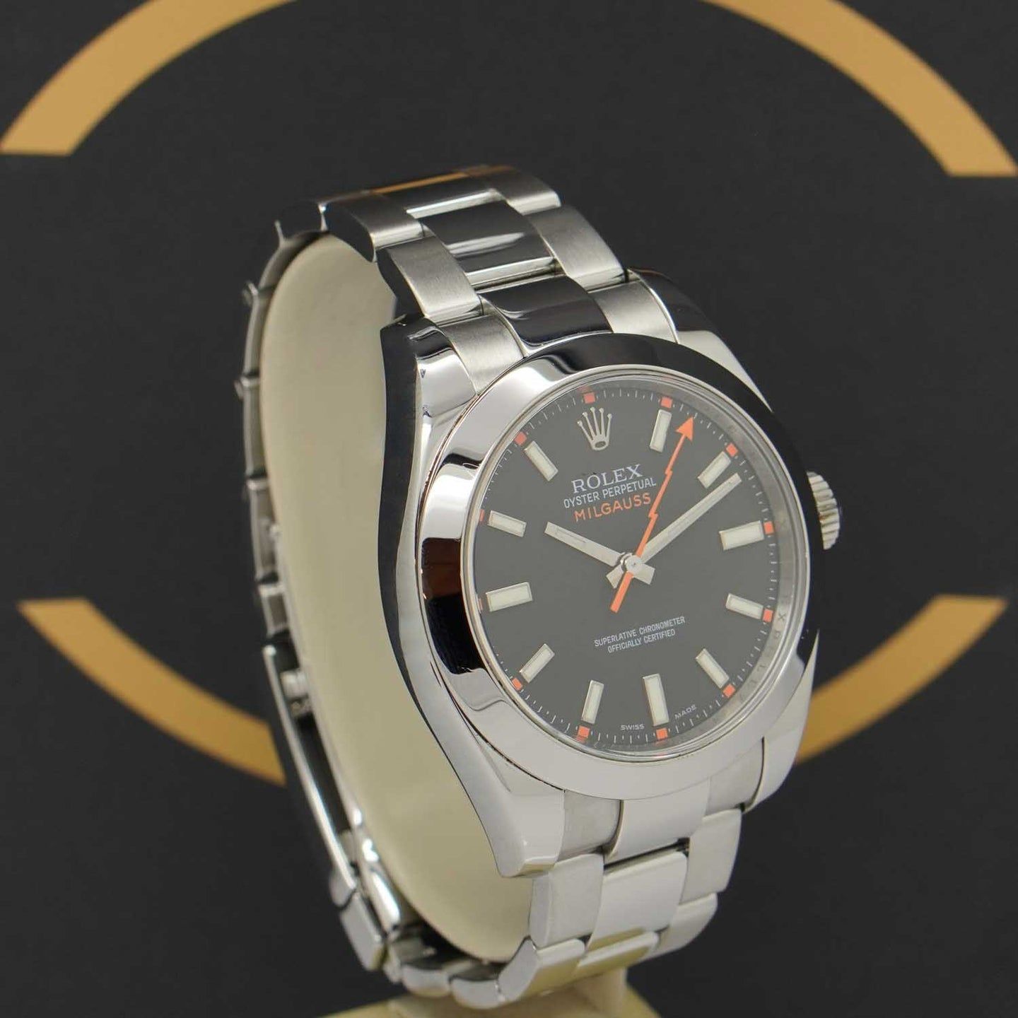 Rolex Milgauss 116400 (2009) - Zwart wijzerplaat 40mm Staal (3/7)