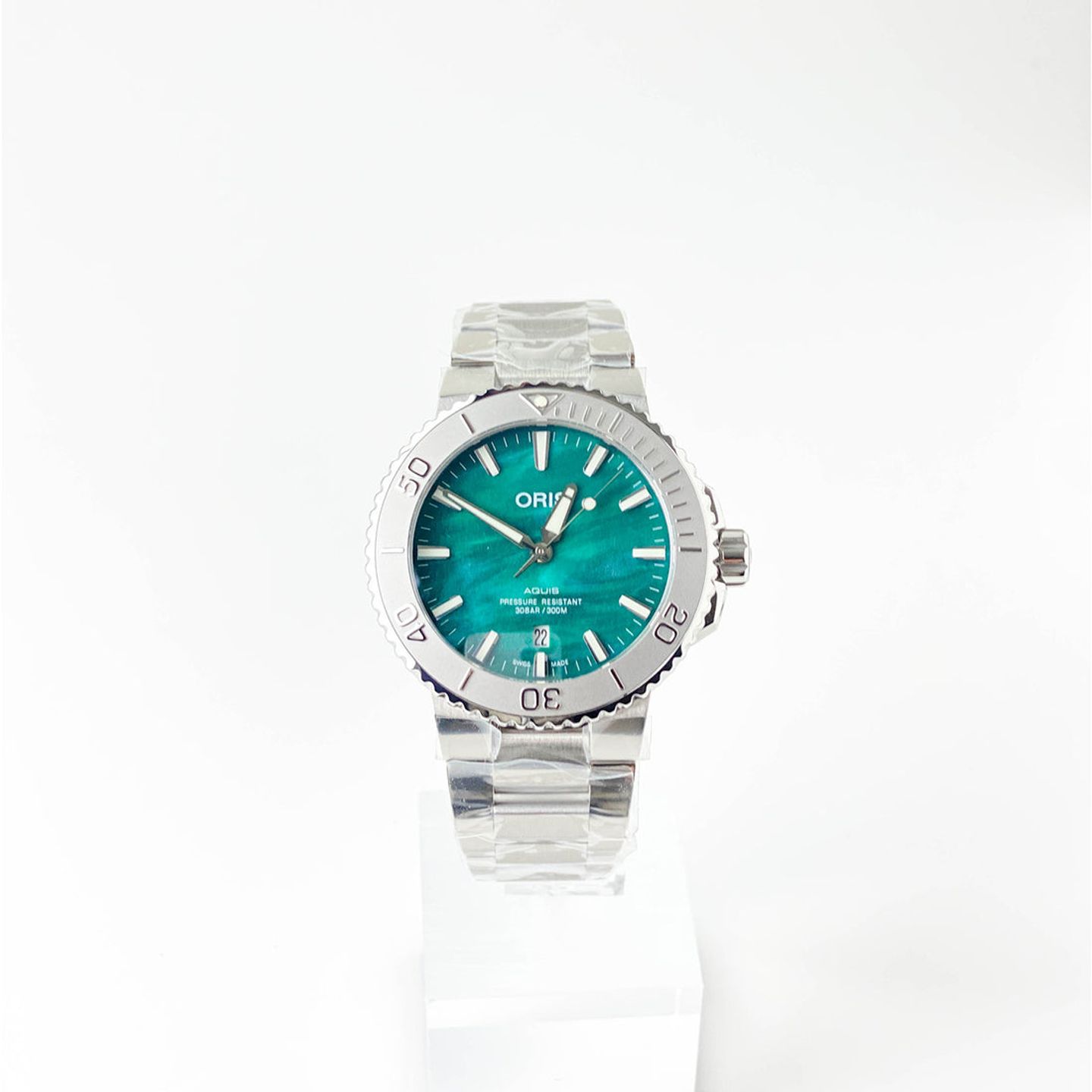 Oris Aquis Date 01 733 7730 4137-07 8 24 05PEB (2023) - Groen wijzerplaat 43mm Staal (1/5)