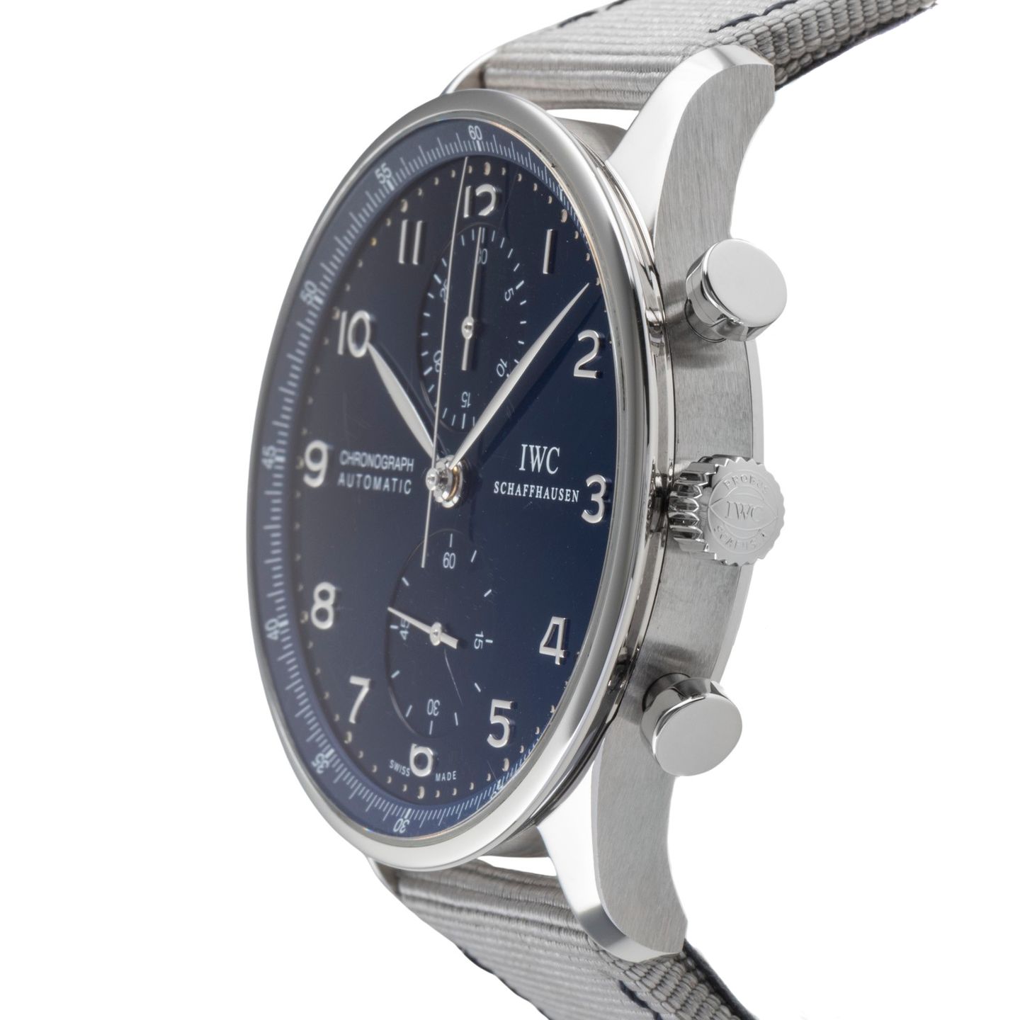 IWC Portuguese Chronograph IW371491 (Onbekend (willekeurig serienummer)) - Blauw wijzerplaat 41mm Staal (6/8)