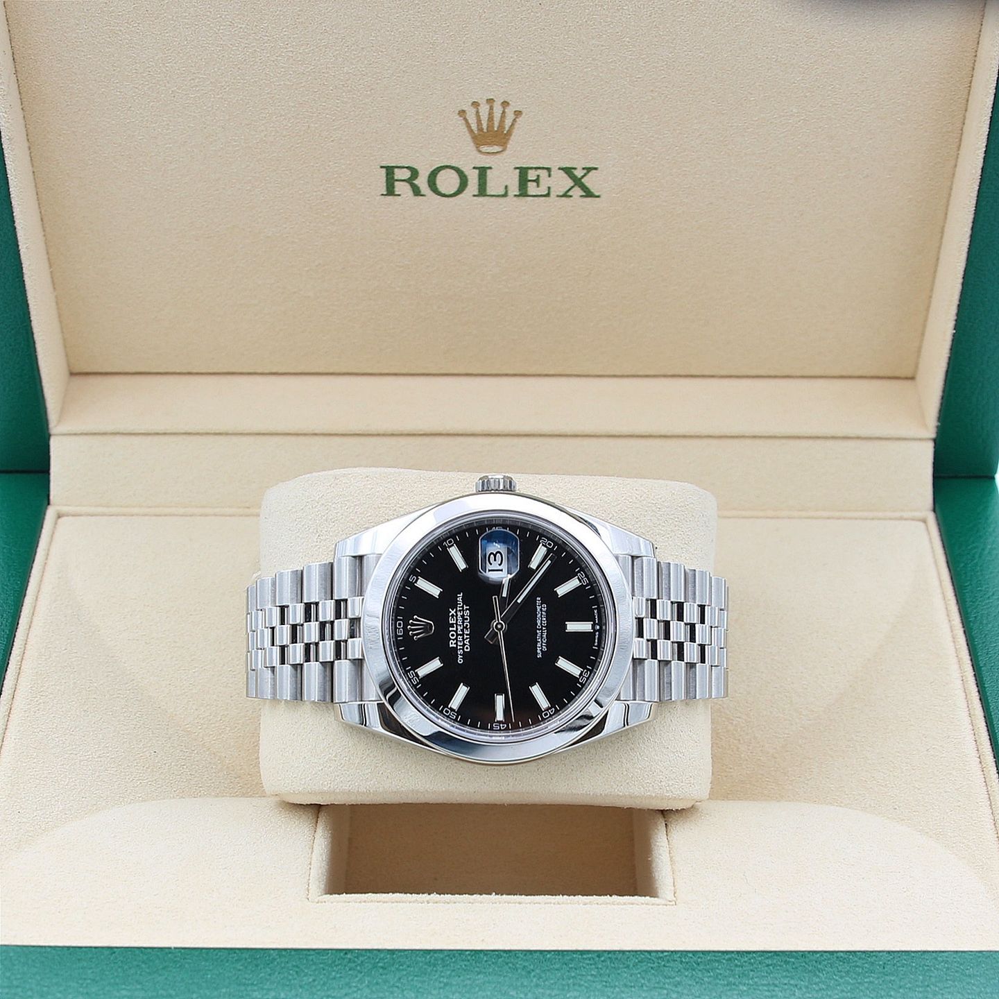 Rolex Datejust 41 126300 (Onbekend (willekeurig serienummer)) - Zwart wijzerplaat 41mm Staal (2/8)