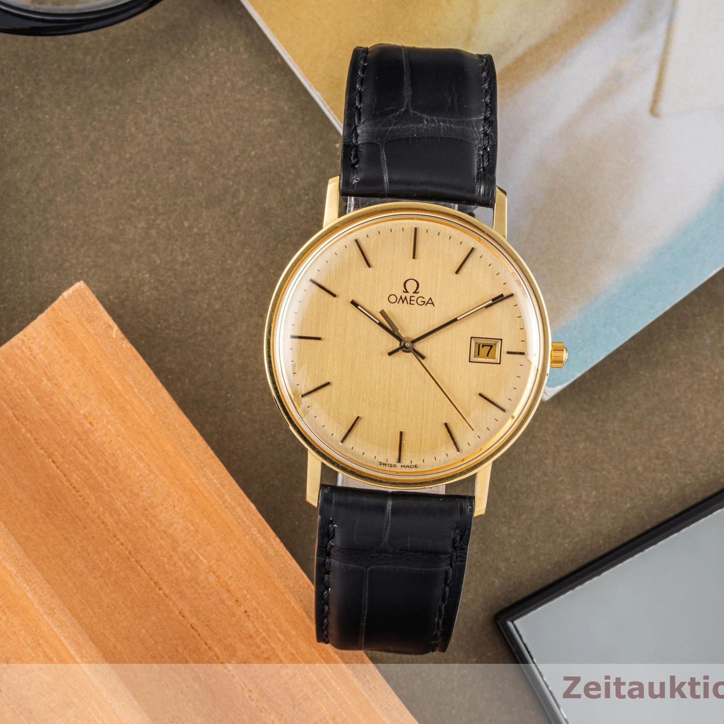 Omega Genève 196.0295 (1984) - Champagne dial 33 mm Yellow Gold case (1/8)
