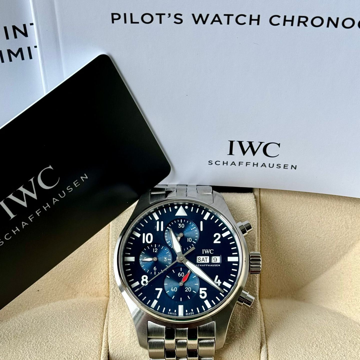 IWC Pilot Chronograph IW378004 (2020) - Blue dial 41 mm Steel case (7/7)