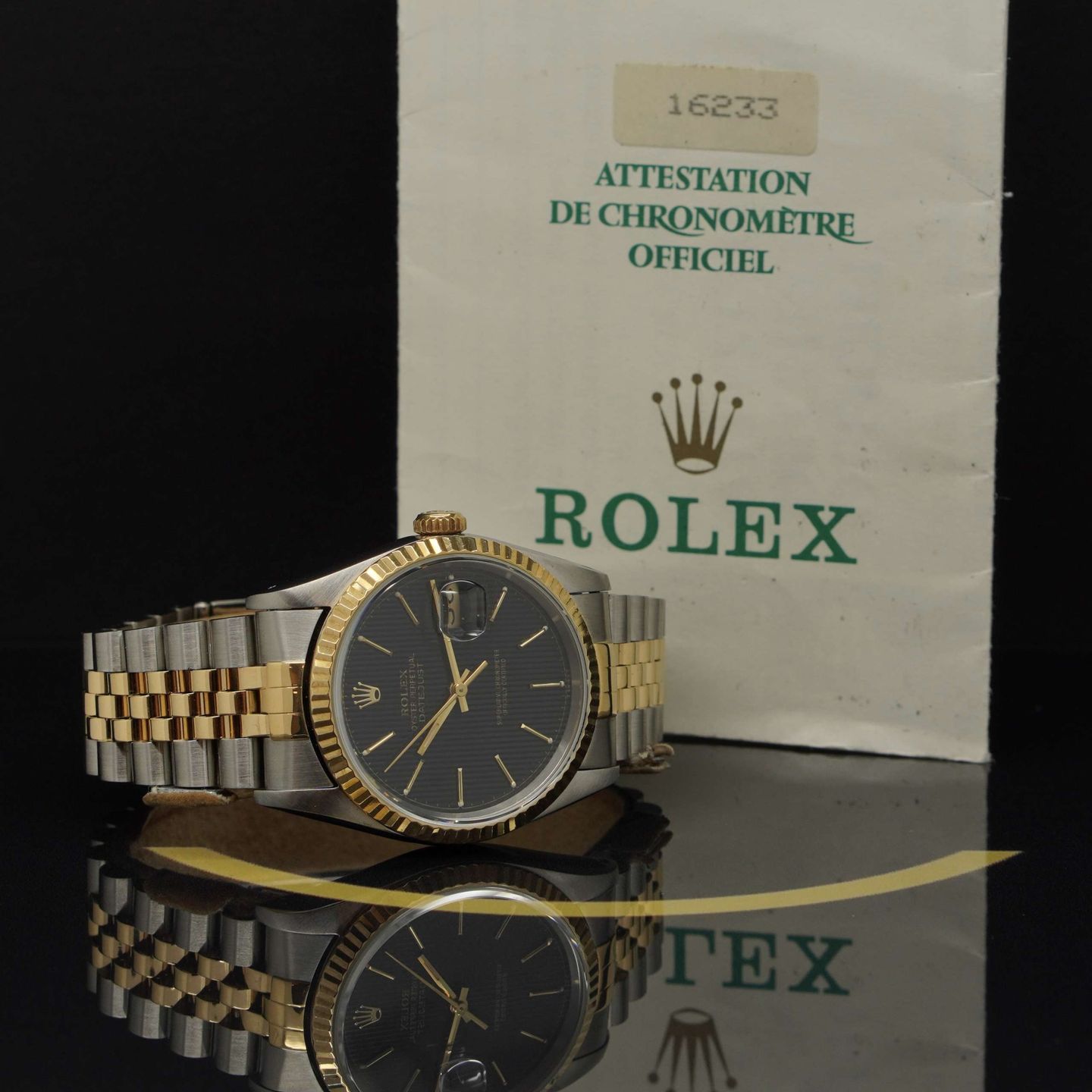 Rolex Datejust 36 16233 (1991) - Zwart wijzerplaat 36mm Goud/Staal (5/7)