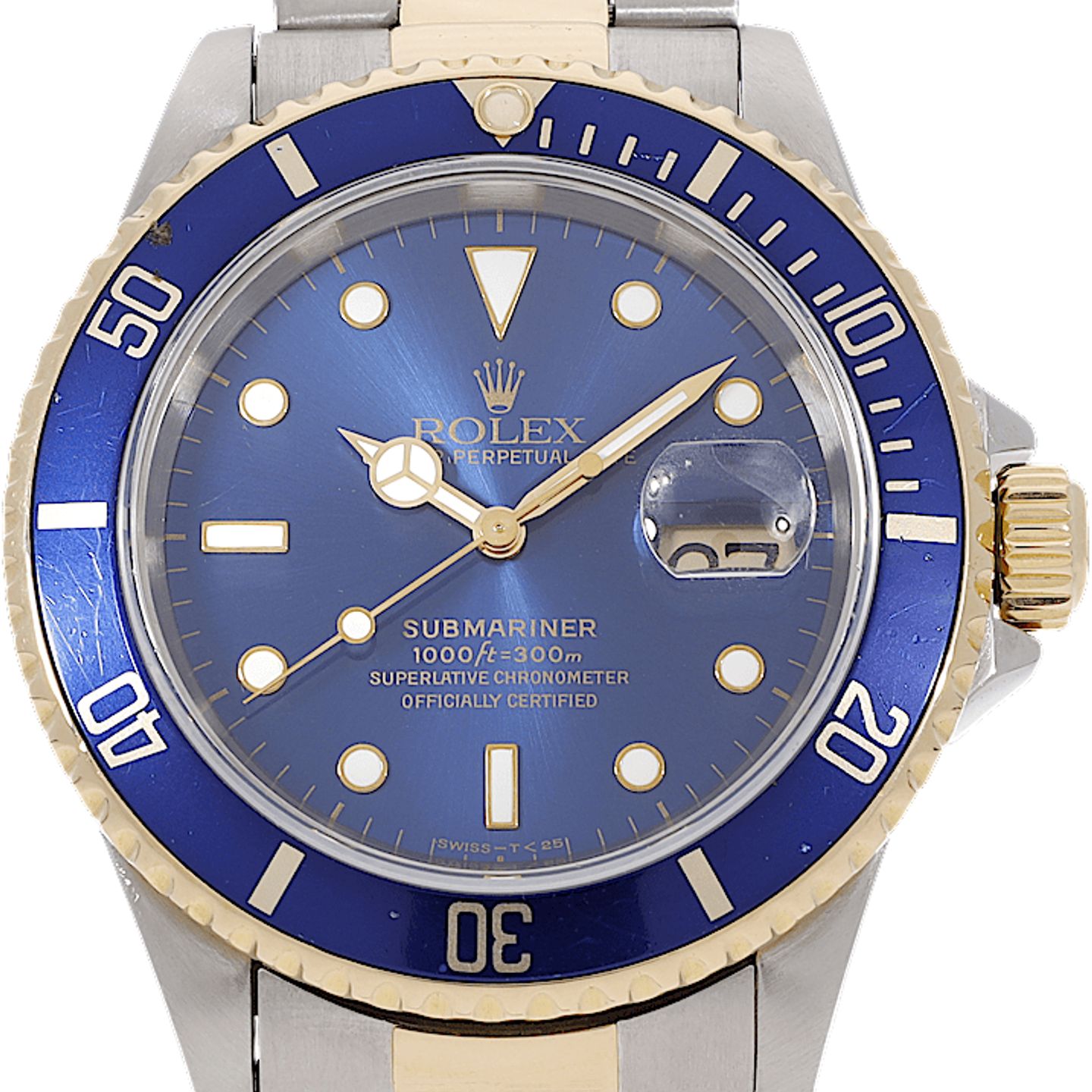 Rolex Submariner Date 16613 (Unknown (random serial)) - Blue dial 40 mm Gold/Steel case (2/5)