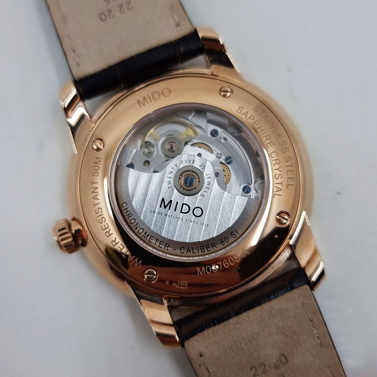 Mido Baroncelli M037.608.36.062.00 (2025) - Grey dial 42 mm Steel case (8/8)