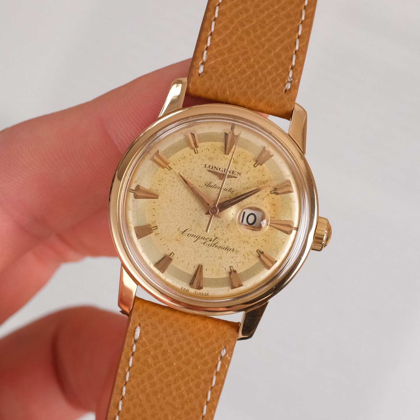 Longines Conquest 9005 (1955) - Champagne dial 35 mm Rose Gold case (16/16)