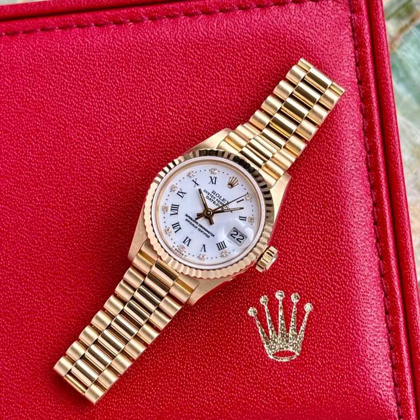 Rolex Lady-Datejust 69178 (1987) - Wit wijzerplaat 26mm Geelgoud (2/8)