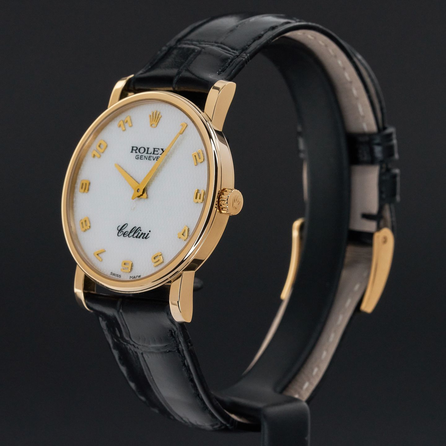 Rolex Cellini Time 5115 (Unknown (random serial)) - Silver dial 32 mm Yellow Gold case (4/8)