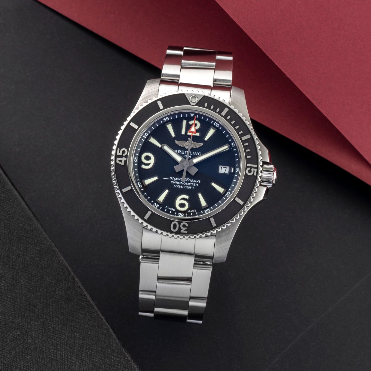 Breitling Superocean 42 A17366021B1A1 (Unknown (random serial)) - Black dial 42 mm Steel case (1/8)