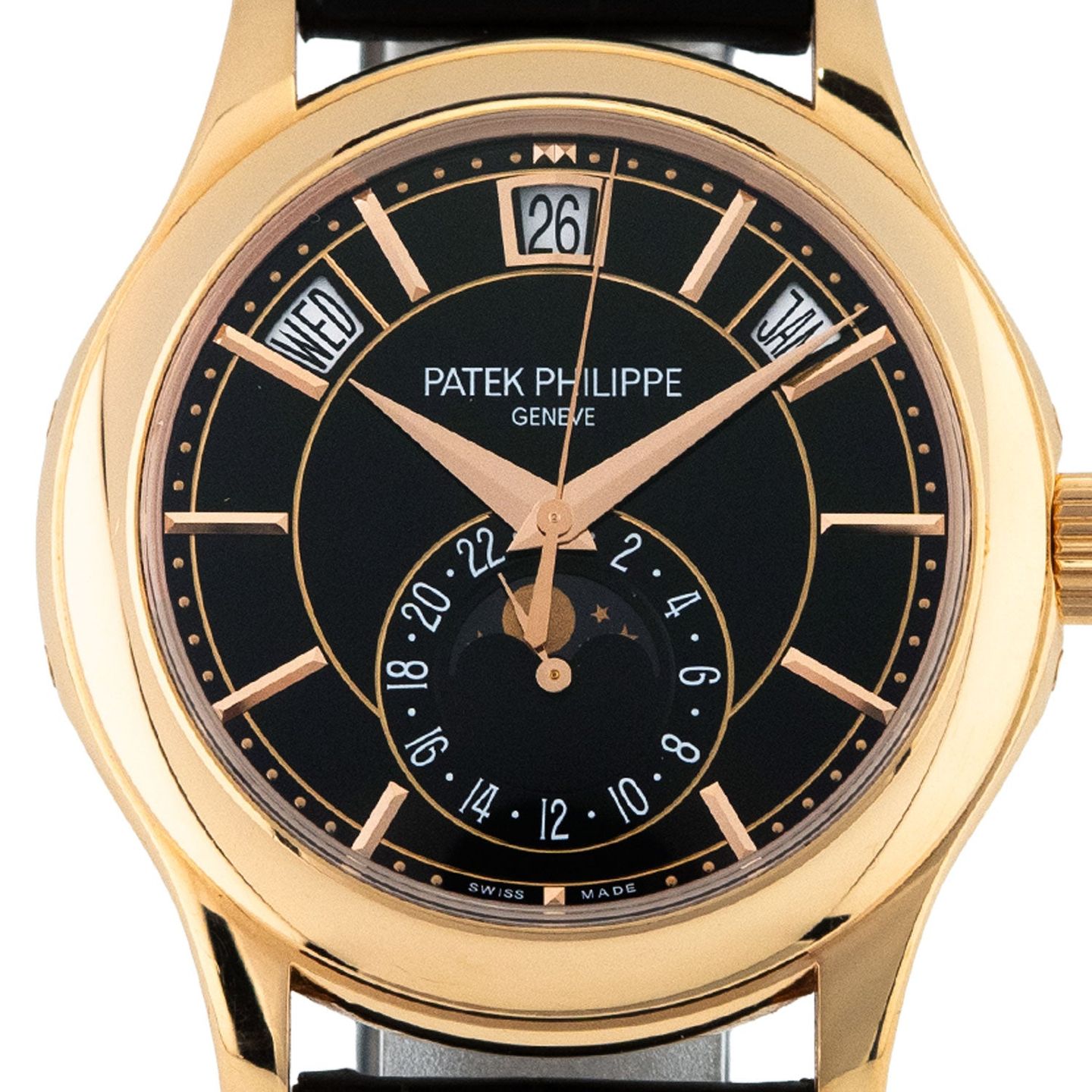 Patek Philippe Annual Calendar 5205R-010 (Unknown (random serial)) - Black dial 40 mm Rose Gold case (2/8)