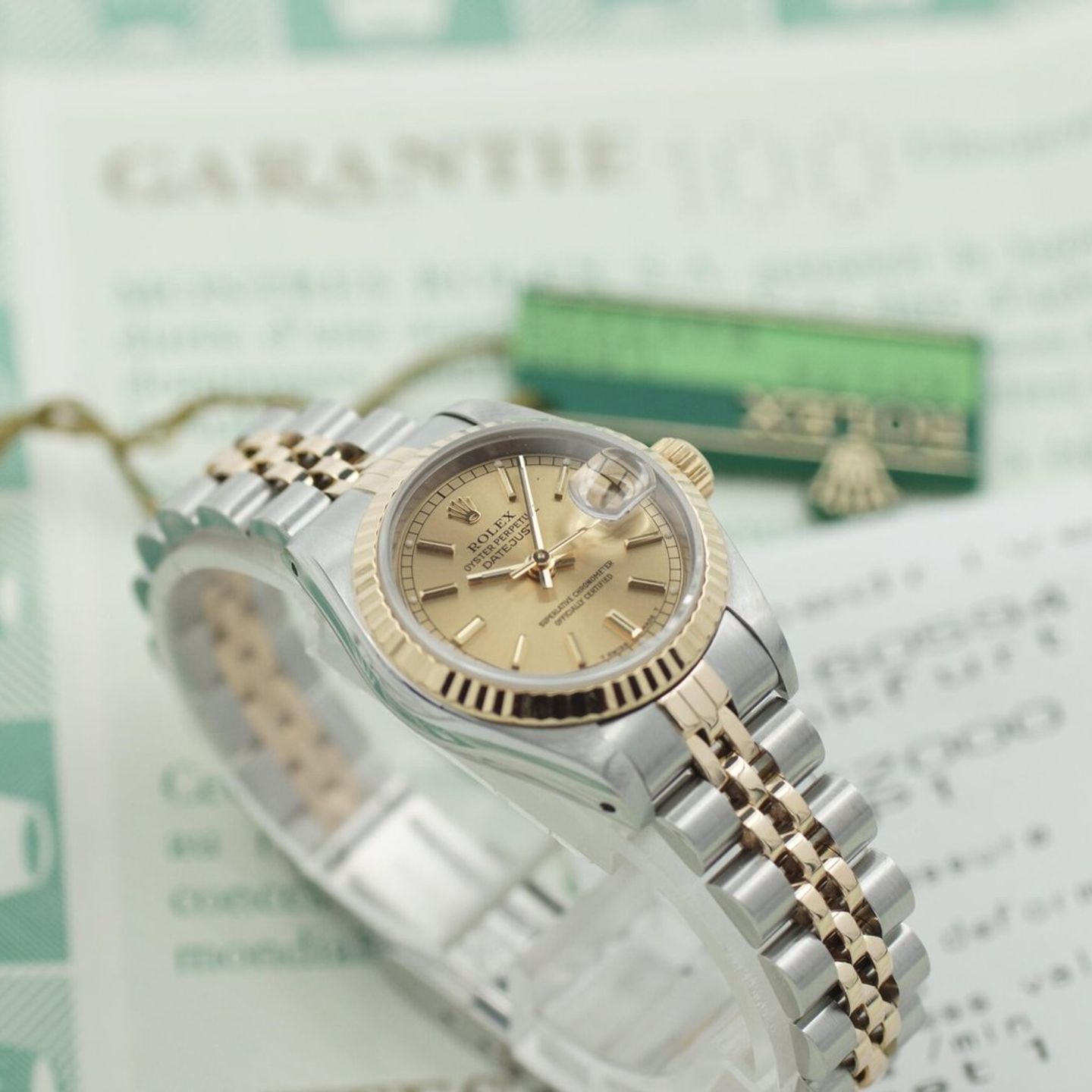 Rolex Lady-Datejust 69173 (1990) - Champagne dial 26 mm Gold/Steel case (1/8)