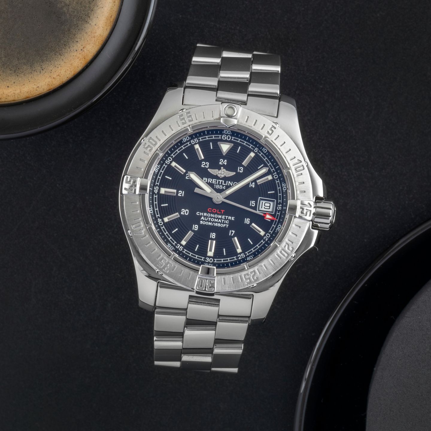 Breitling Colt Automatic A17380-171 (Onbekend (willekeurig serienummer)) - Zwart wijzerplaat 41mm Staal (1/8)