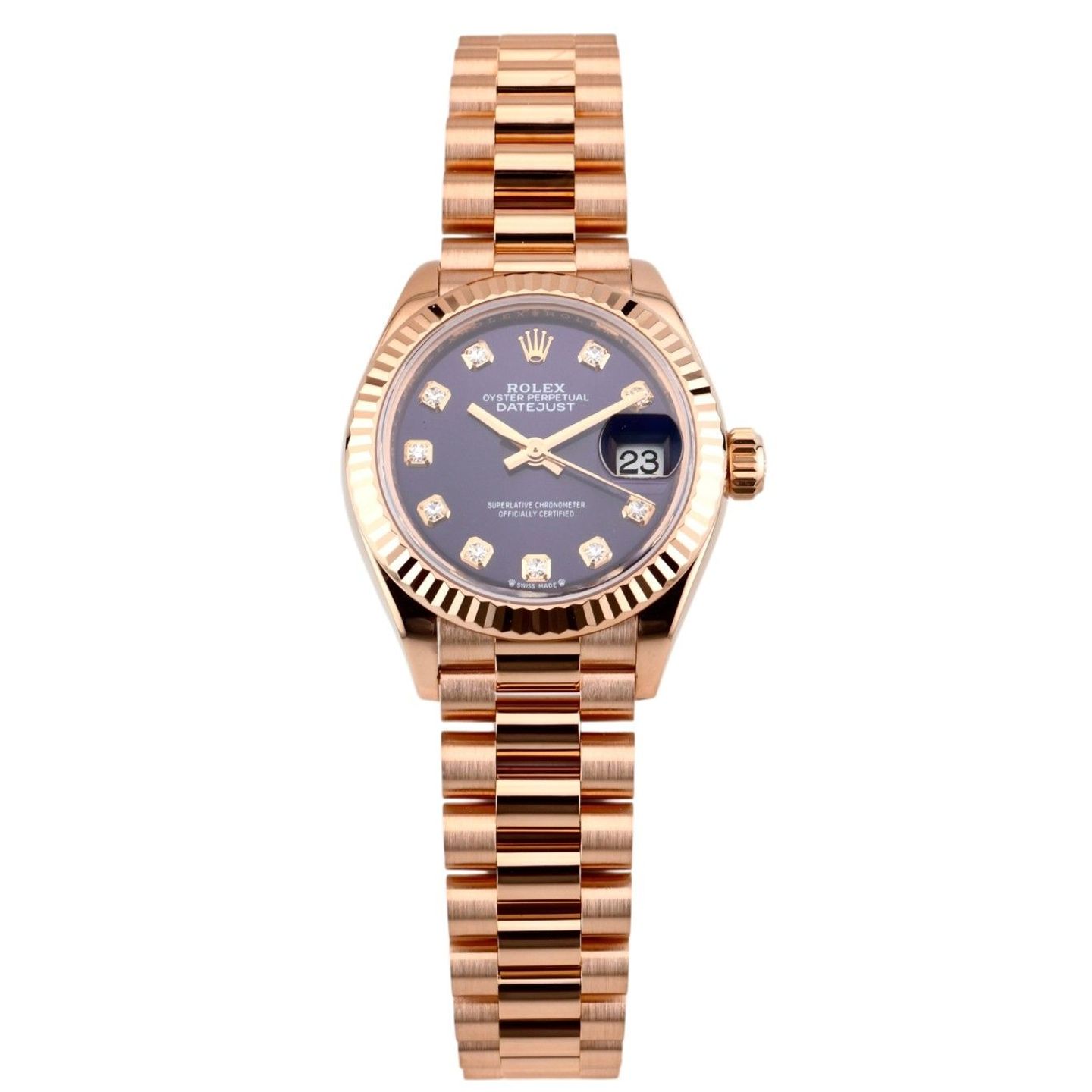 Rolex Lady-Datejust 279175 (2020) - Purple dial 28 mm Red Gold case (2/16)