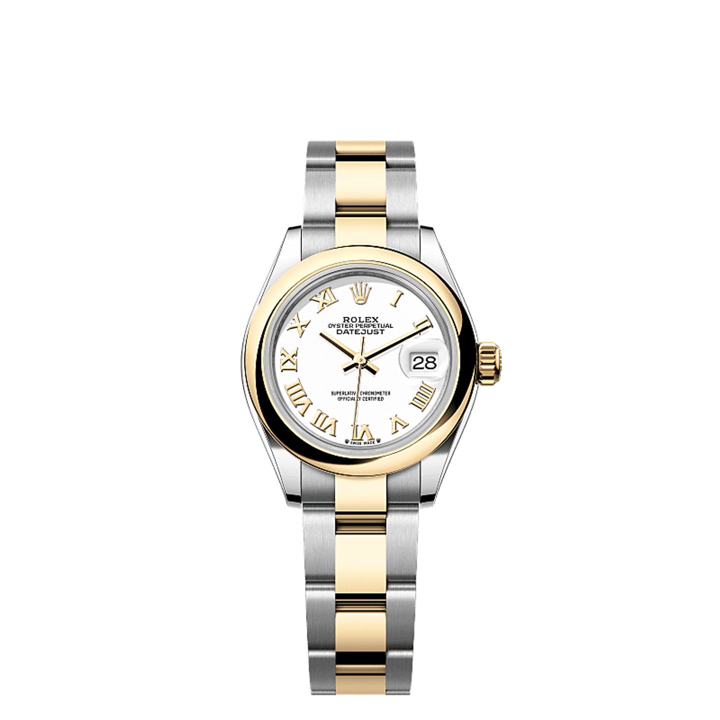 Rolex Lady-Datejust 279163 (2025) - Wit wijzerplaat 28mm Goud/Staal (1/1)