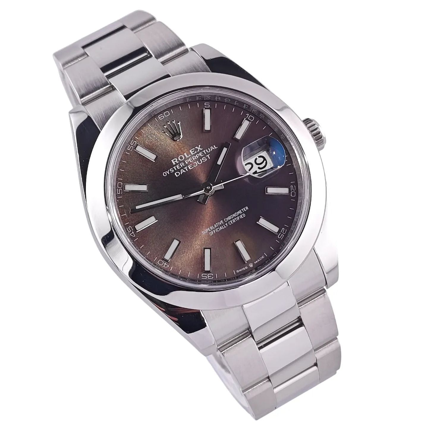 Rolex Datejust 41 126300 (Unknown (random serial)) - Brown dial 41 mm Steel case (4/8)