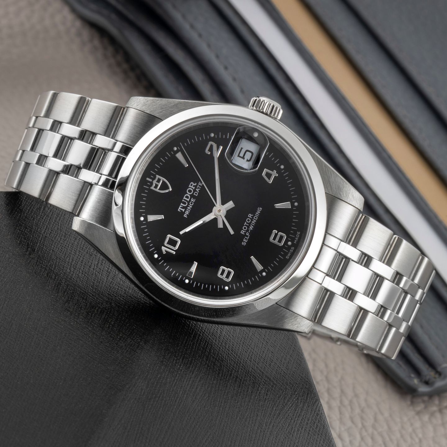 Tudor Prince Date 74000N (1998) - Zwart wijzerplaat 34mm Staal (2/8)