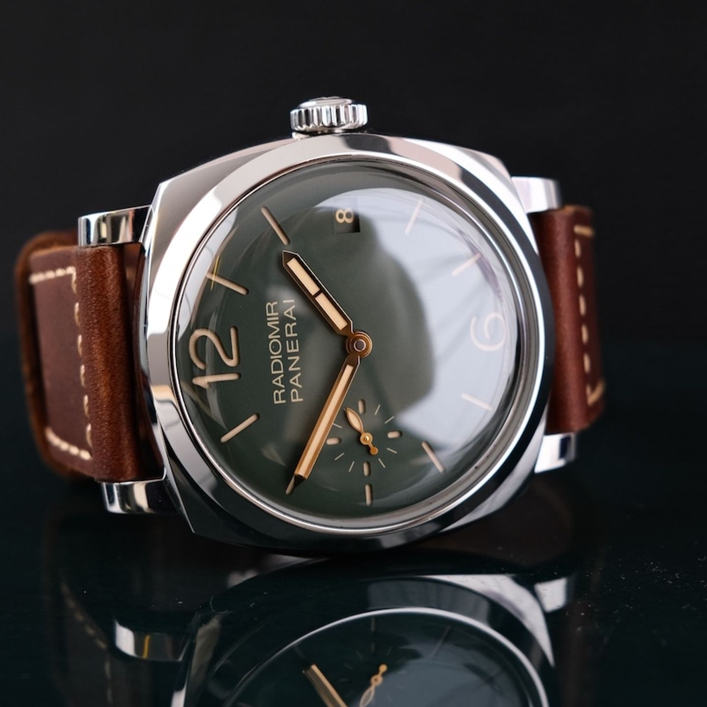 Panerai Radiomir 1940 3 Days PAM00736 (2017) - Groen wijzerplaat 47mm Staal (1/8)