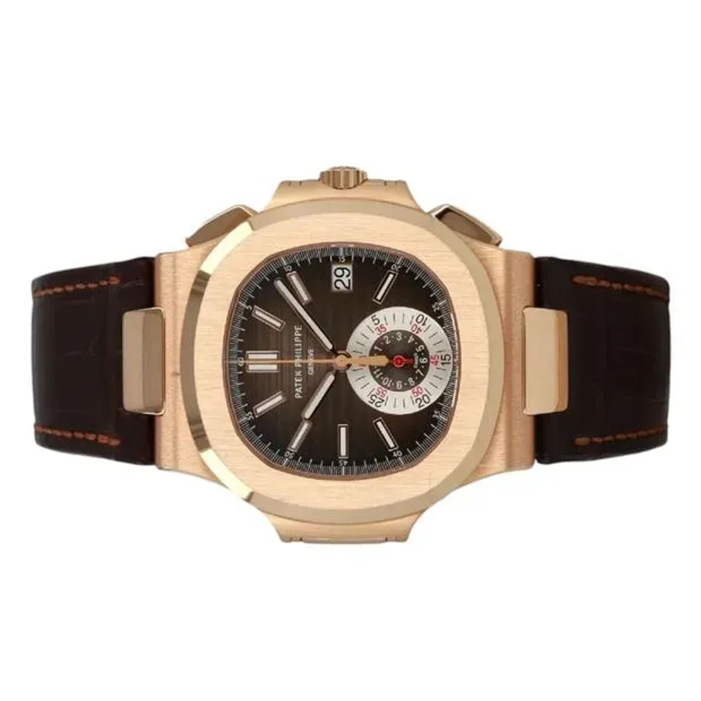 Patek Philippe Nautilus 5980R-001 (2024) - Bruin wijzerplaat 41mm Roségoud (5/6)