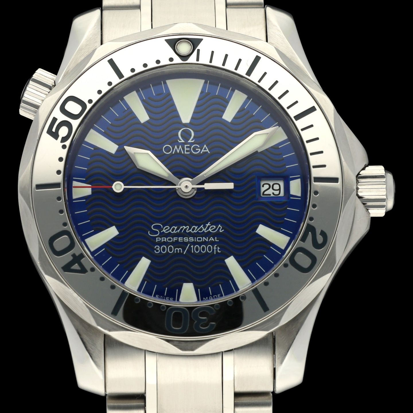 Omega Seamaster Diver 300 M 2263.80.00 (1999) - Blue dial 36 mm Steel case (1/8)