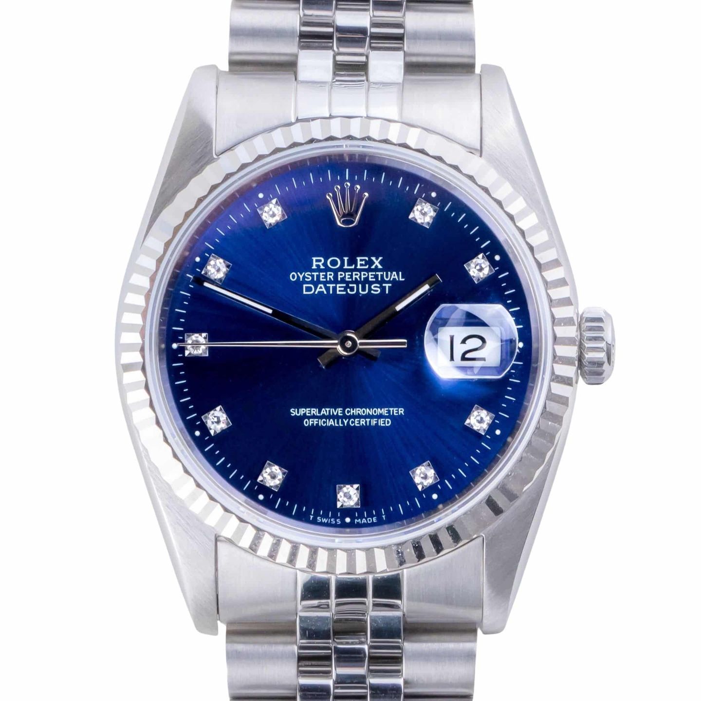 Rolex Datejust 36 16234 (1991) - Blue dial 36 mm Steel case (3/8)