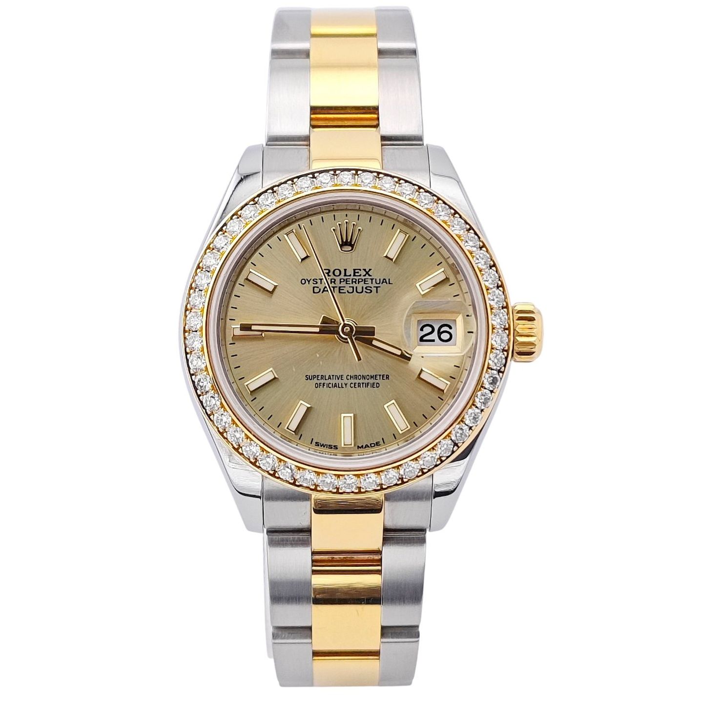 Rolex Lady-Datejust 279383RBR (Onbekend (willekeurig serienummer)) - Champagne wijzerplaat 28mm Goud/Staal (1/8)