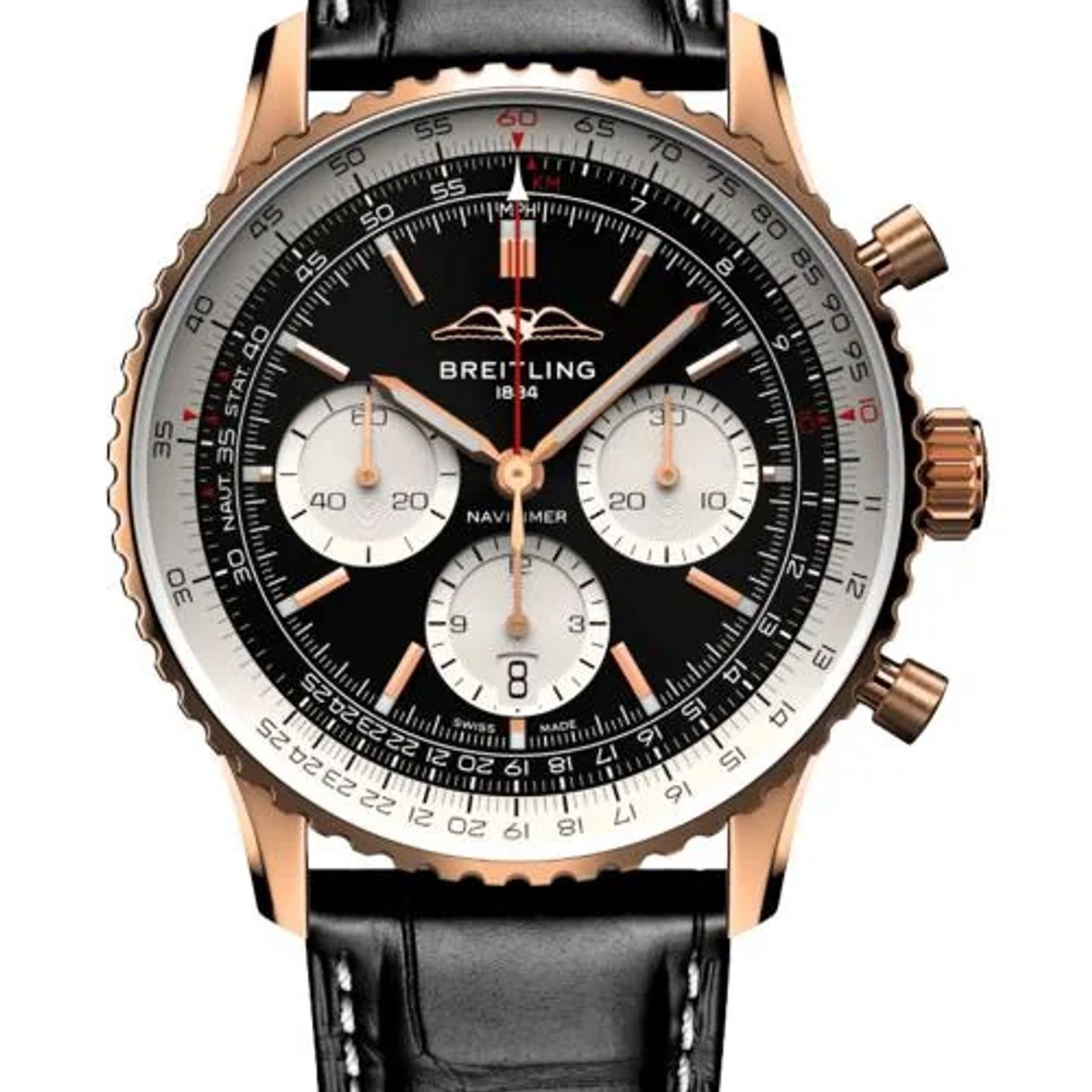 Breitling Navitimer 1 B01 Chronograph RB0138211B1P1 (2026) - Black dial 43 mm Red Gold case (1/1)