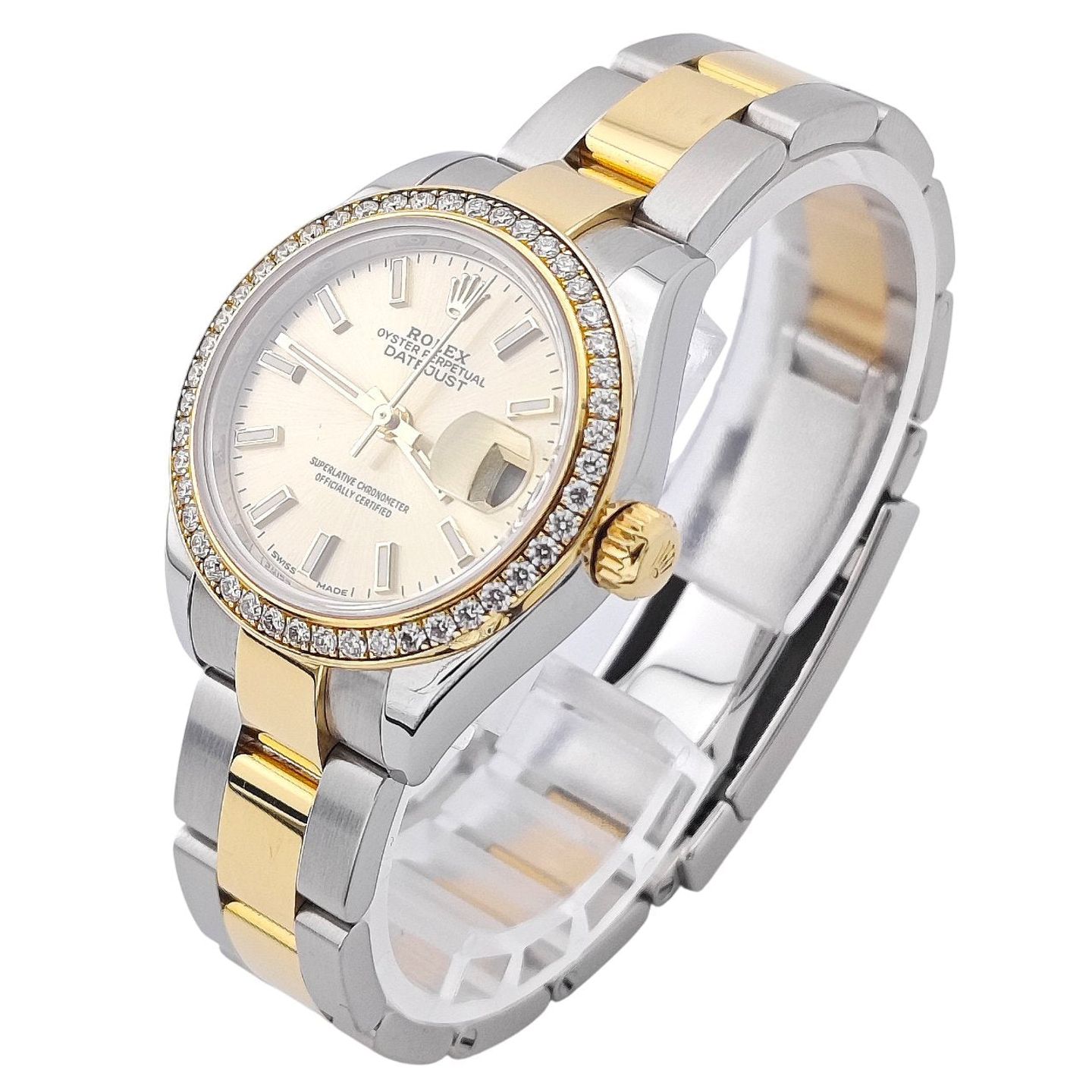 Rolex Lady-Datejust 279383RBR (Onbekend (willekeurig serienummer)) - Champagne wijzerplaat 28mm Goud/Staal (3/8)