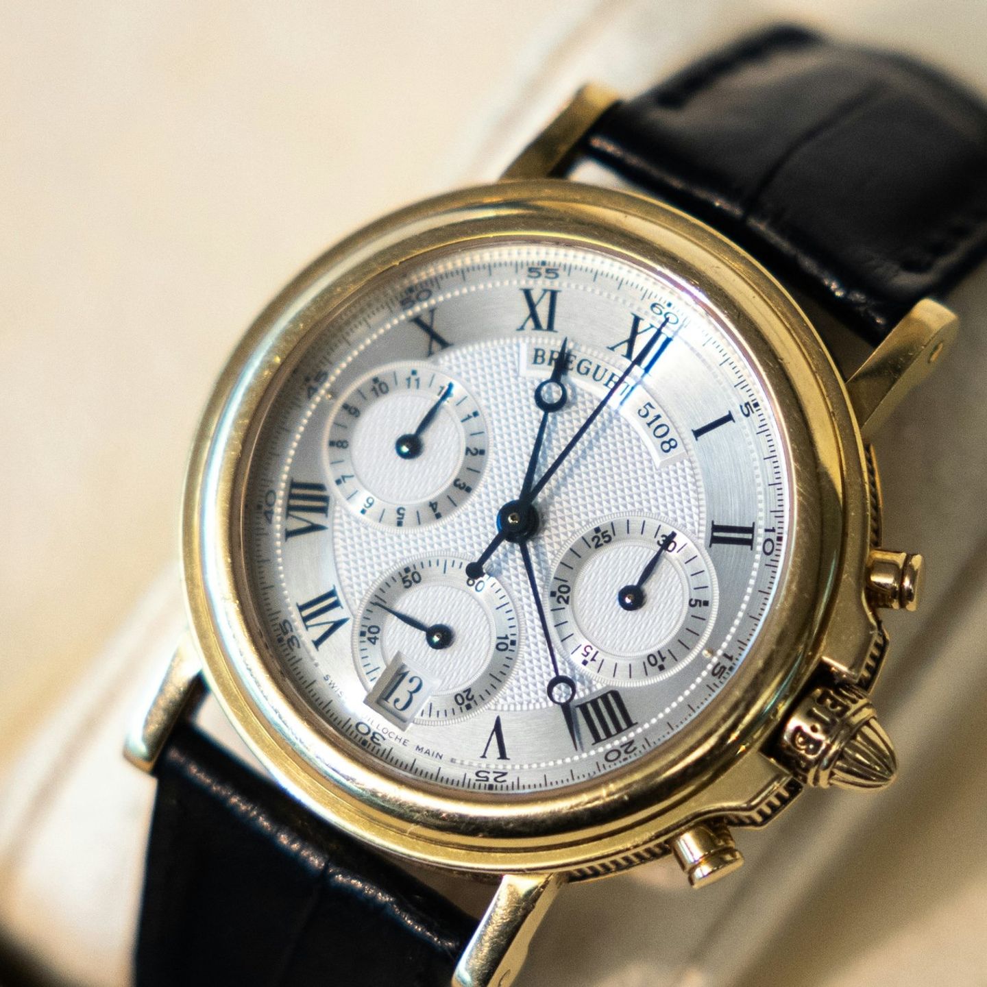 Breguet Marine Breguet marine chronograph (1998) - White dial 36 mm Yellow Gold case (5/8)