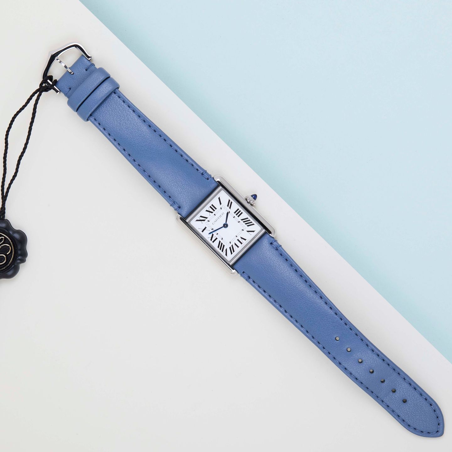 Cartier Tank WSTA0062 (2022) - Silver dial 34 mm Steel case (2/8)