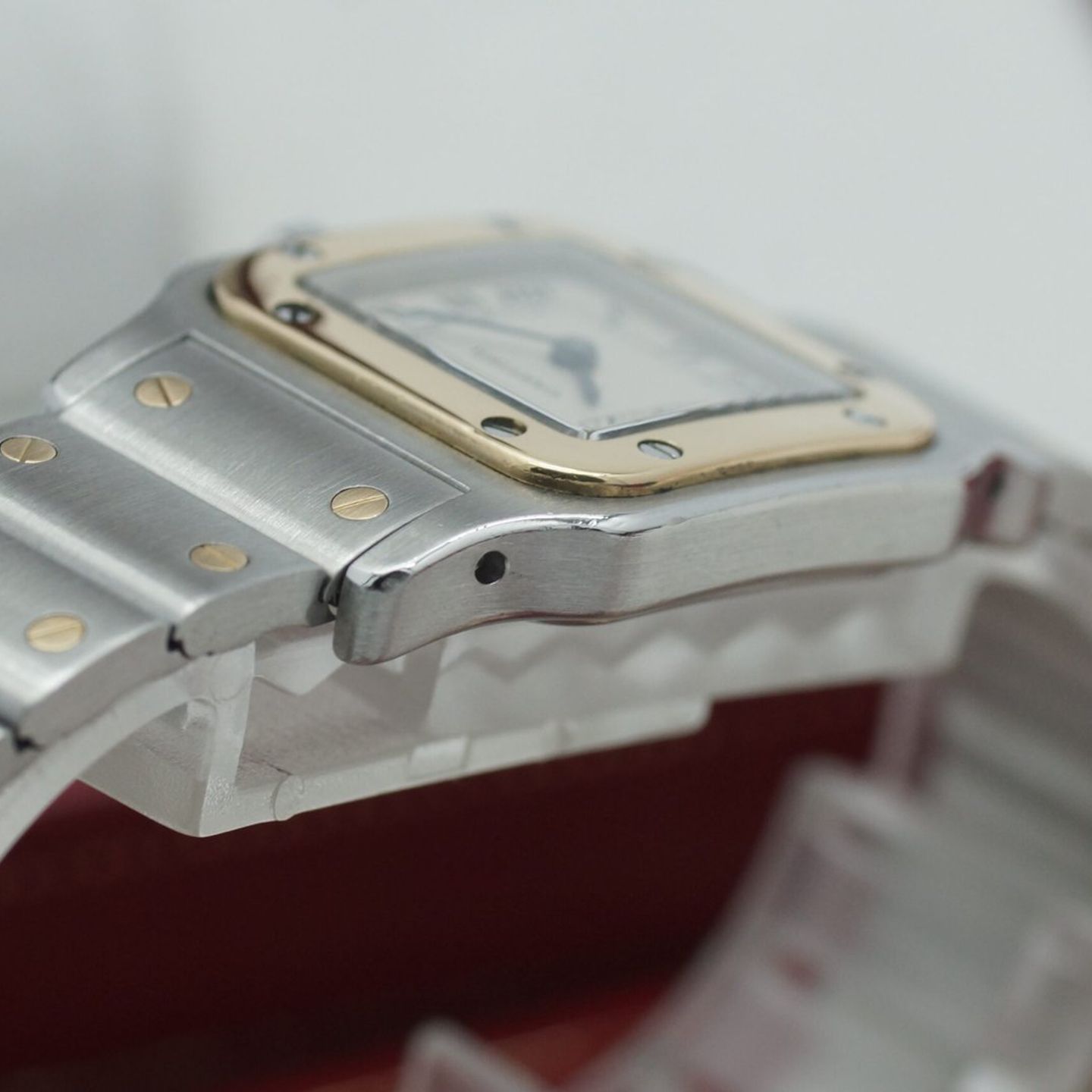 Cartier Santos Galbée 1057930 (1994) - White dial 24 mm Gold/Steel case (8/8)
