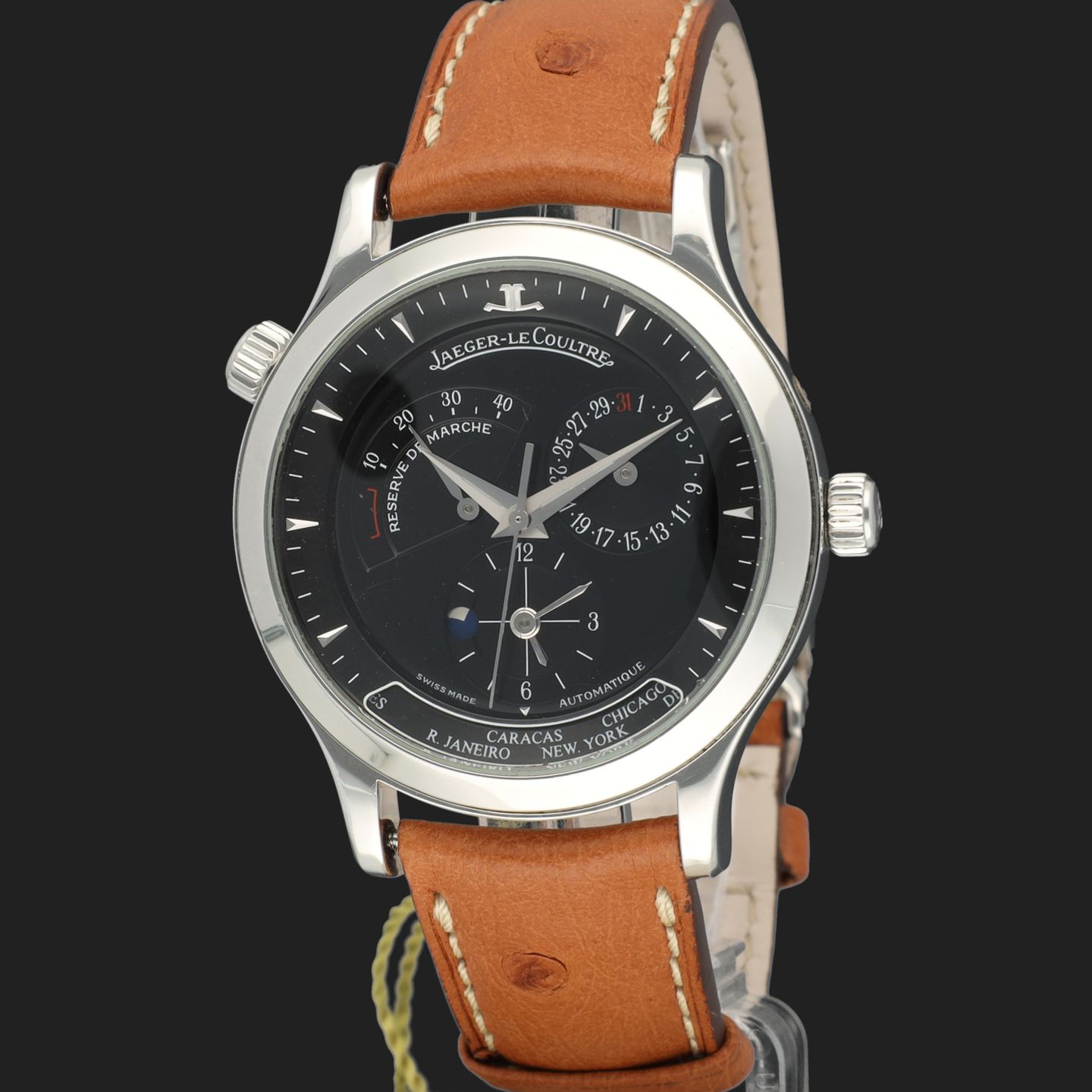 Jaeger-LeCoultre Master Geographic 142.8.92 (Unknown (random serial)) - White dial 38 mm Steel case (1/8)