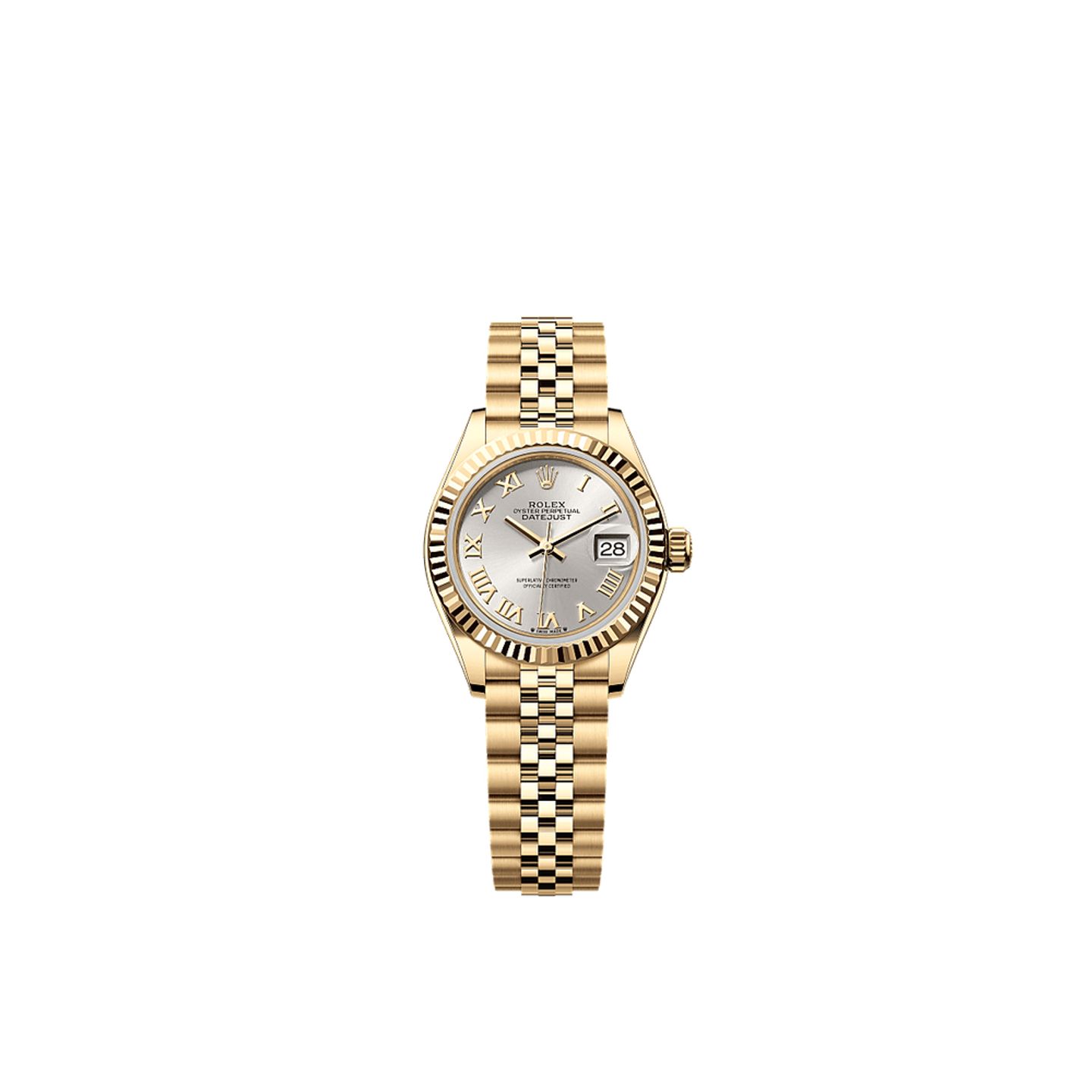 Rolex Lady-Datejust 279178 (2025) - Zilver wijzerplaat 28mm Geelgoud (1/1)