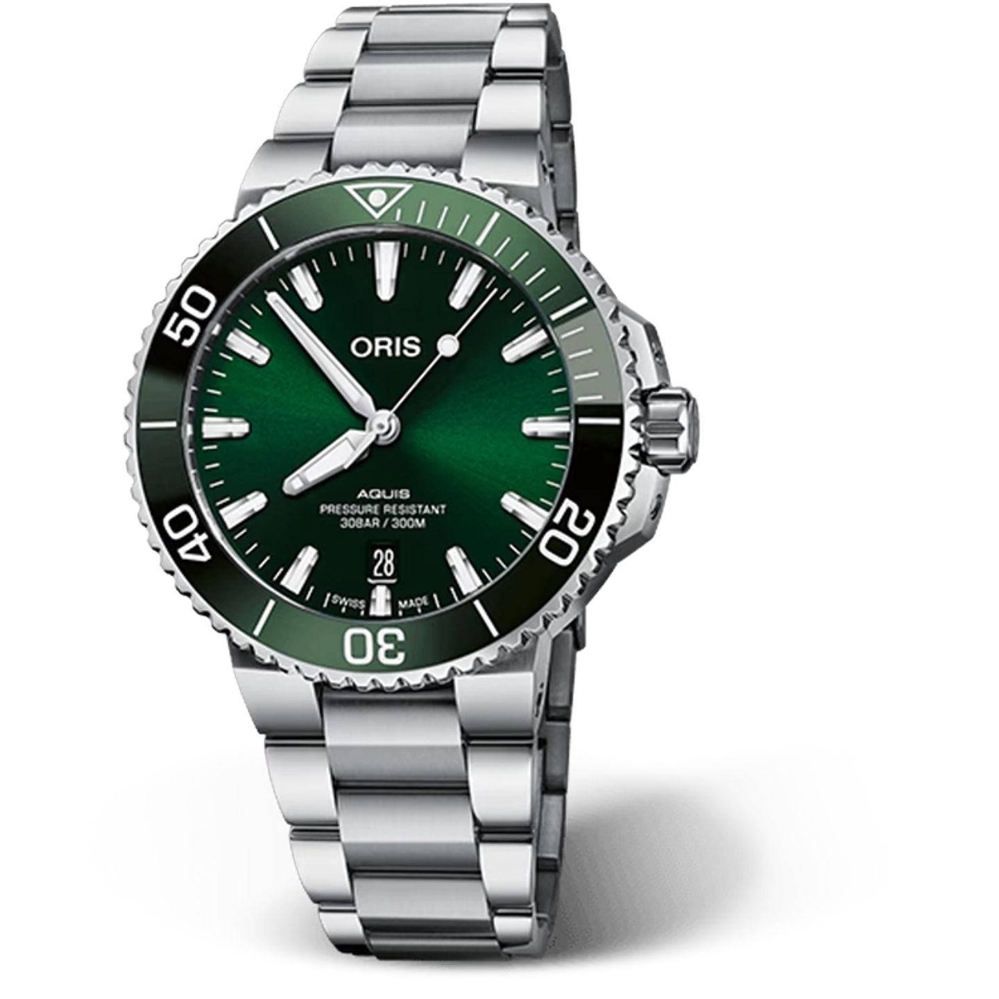 Oris Aquis Date 01 733 7766 4157-07 8 22 05PEB (2025) - Groen wijzerplaat 42mm Staal (1/1)
