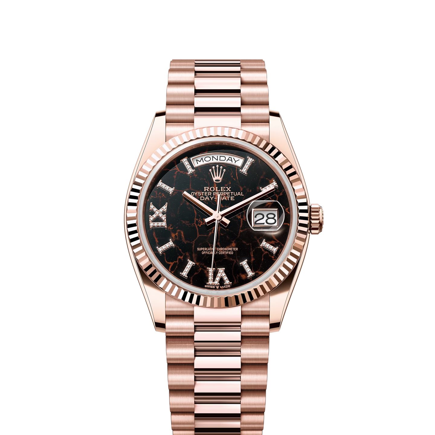 Rolex Day-Date 36 128235 (2024) - Black dial 36 mm Rose Gold case (1/1)