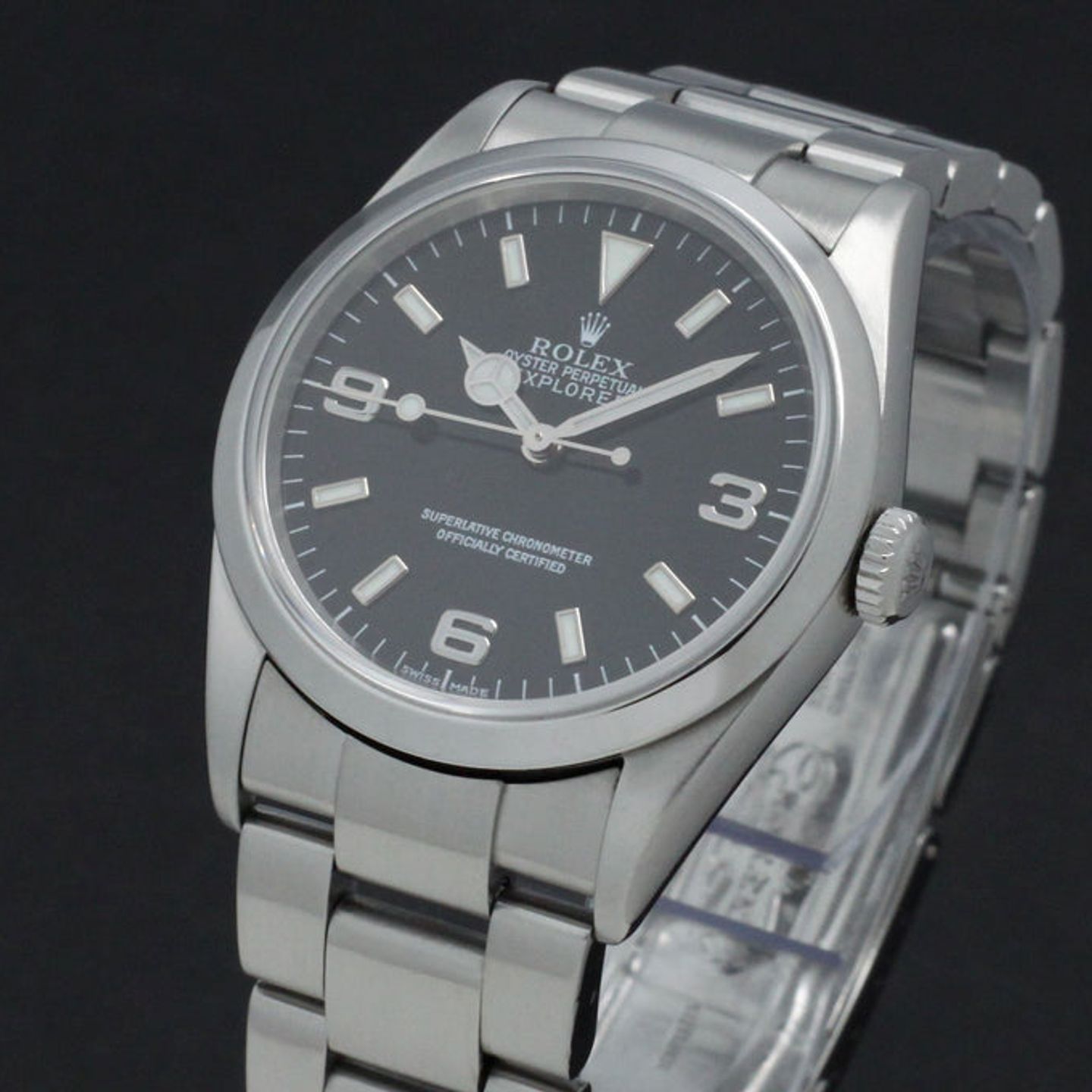 Rolex Explorer 114270 (2001) - Zwart wijzerplaat 36mm Staal (7/7)