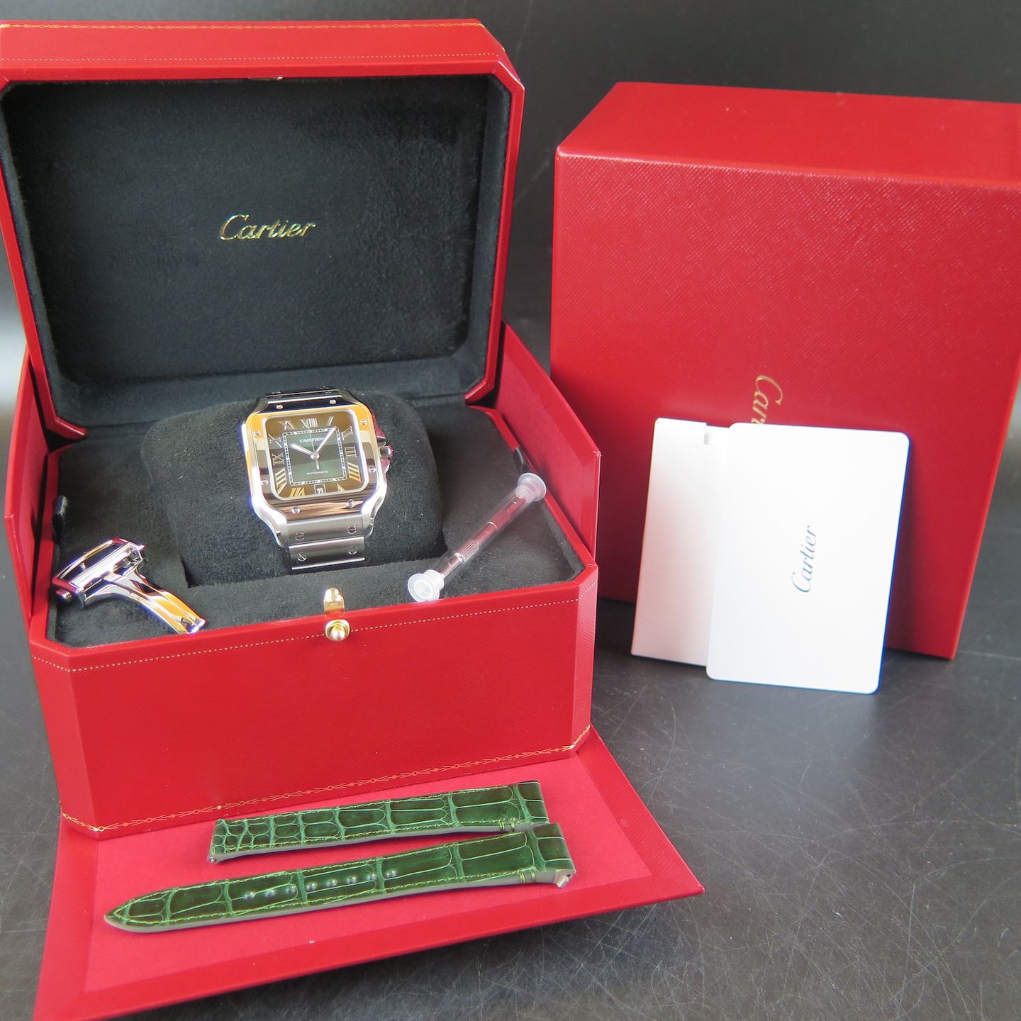 Cartier Santos WSSA0062 (2023) - Green dial 40 mm Steel case (6/6)