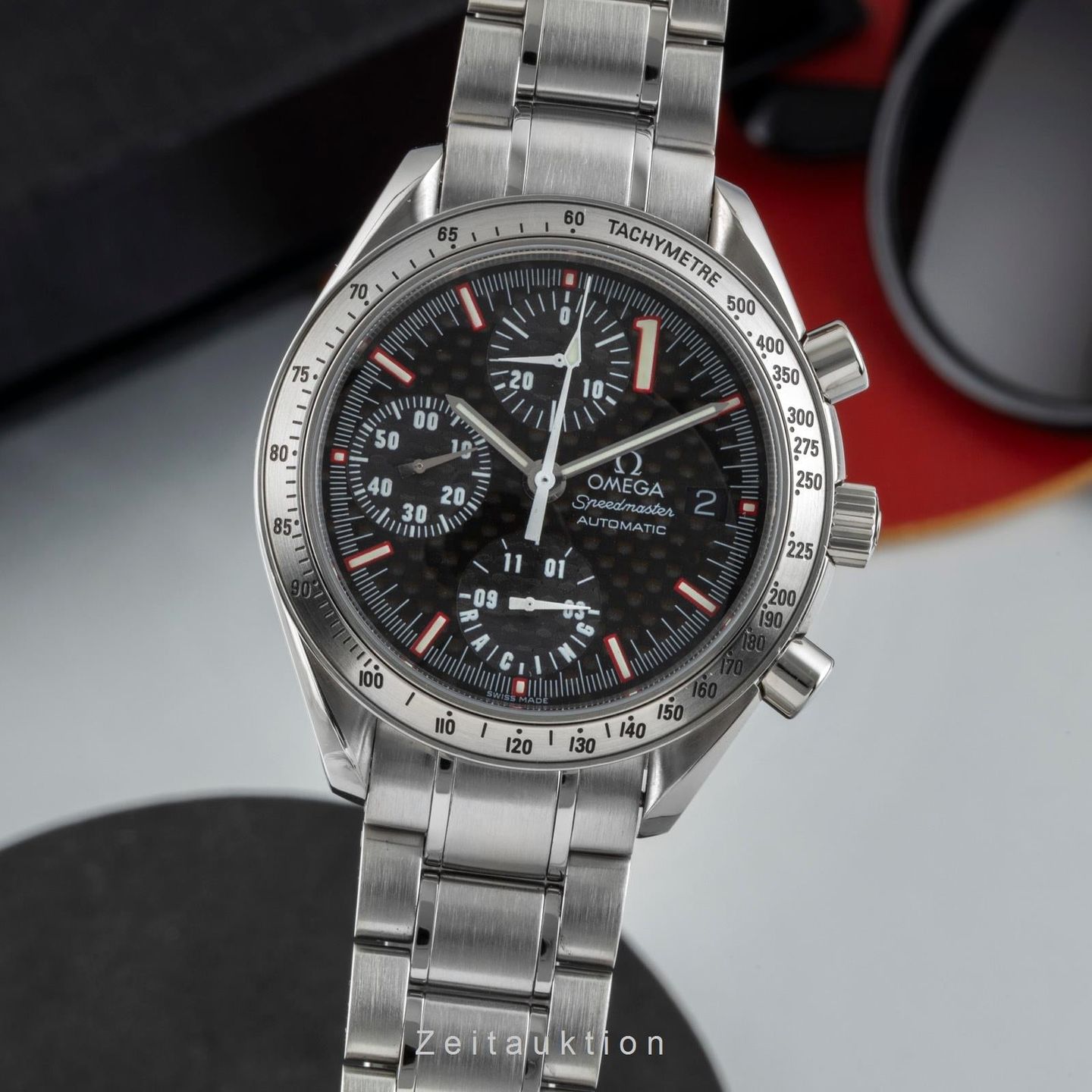 Omega Speedmaster Date 3519.50.00 (2001) - Zwart wijzerplaat 39mm Staal (1/8)