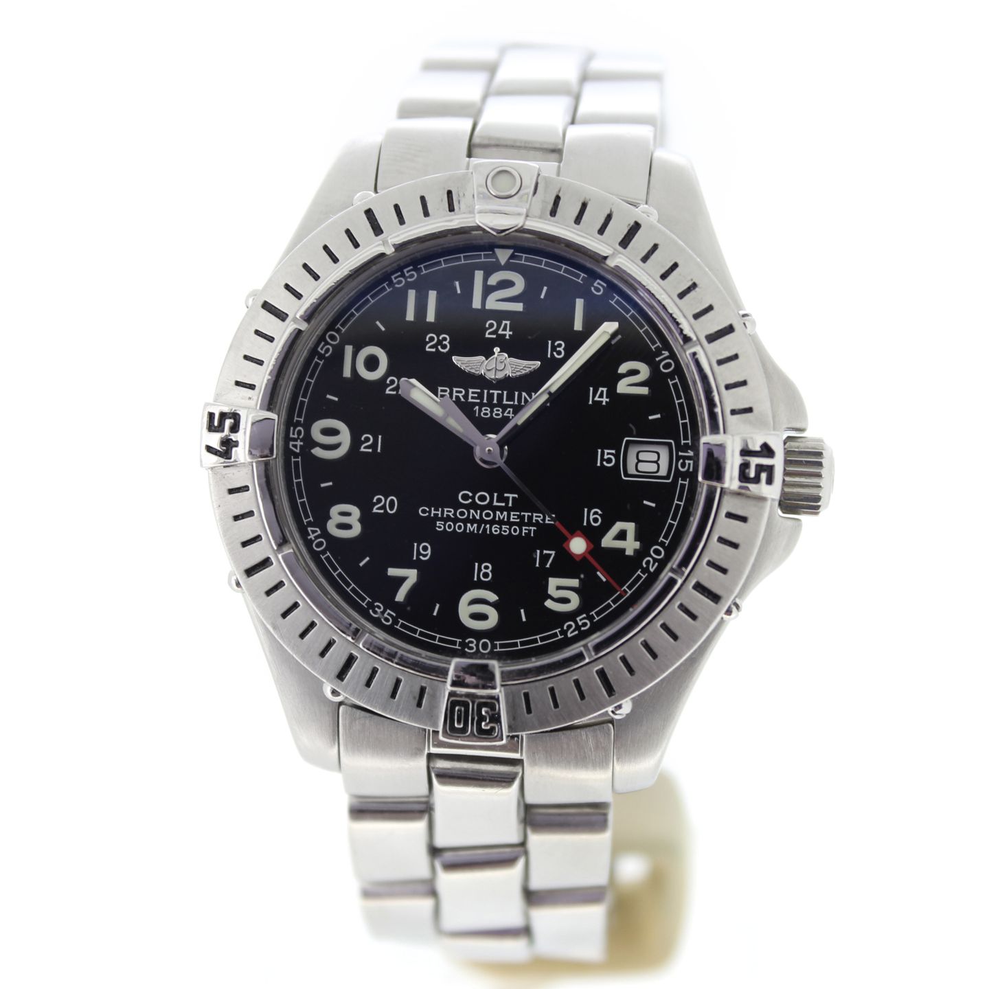 Breitling Colt Quartz A74350 (2004) - Black dial 38 mm Steel case (2/7)