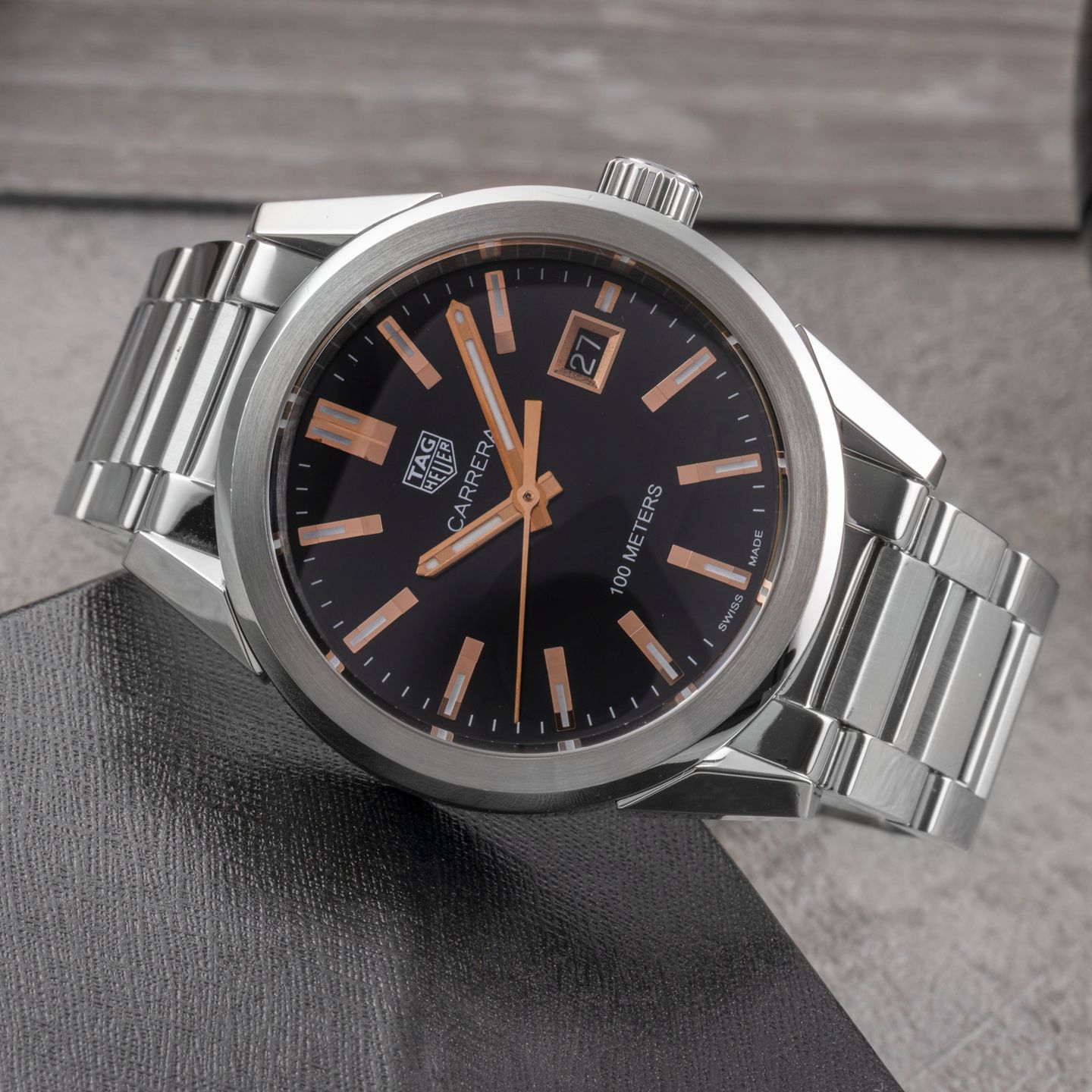 TAG Heuer Carrera WBG1311 (Unknown (random serial)) - Black dial Steel case (2/8)