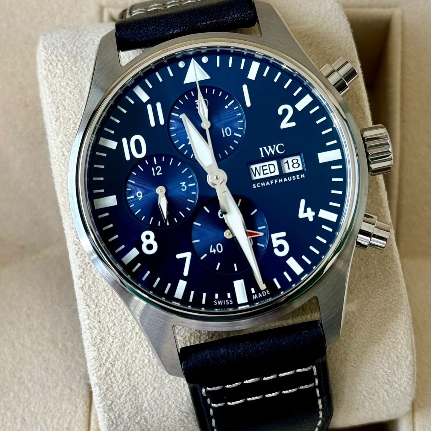 IWC Pilot Chronograph IW378003 (2021) - Blauw wijzerplaat 43mm Staal (1/7)